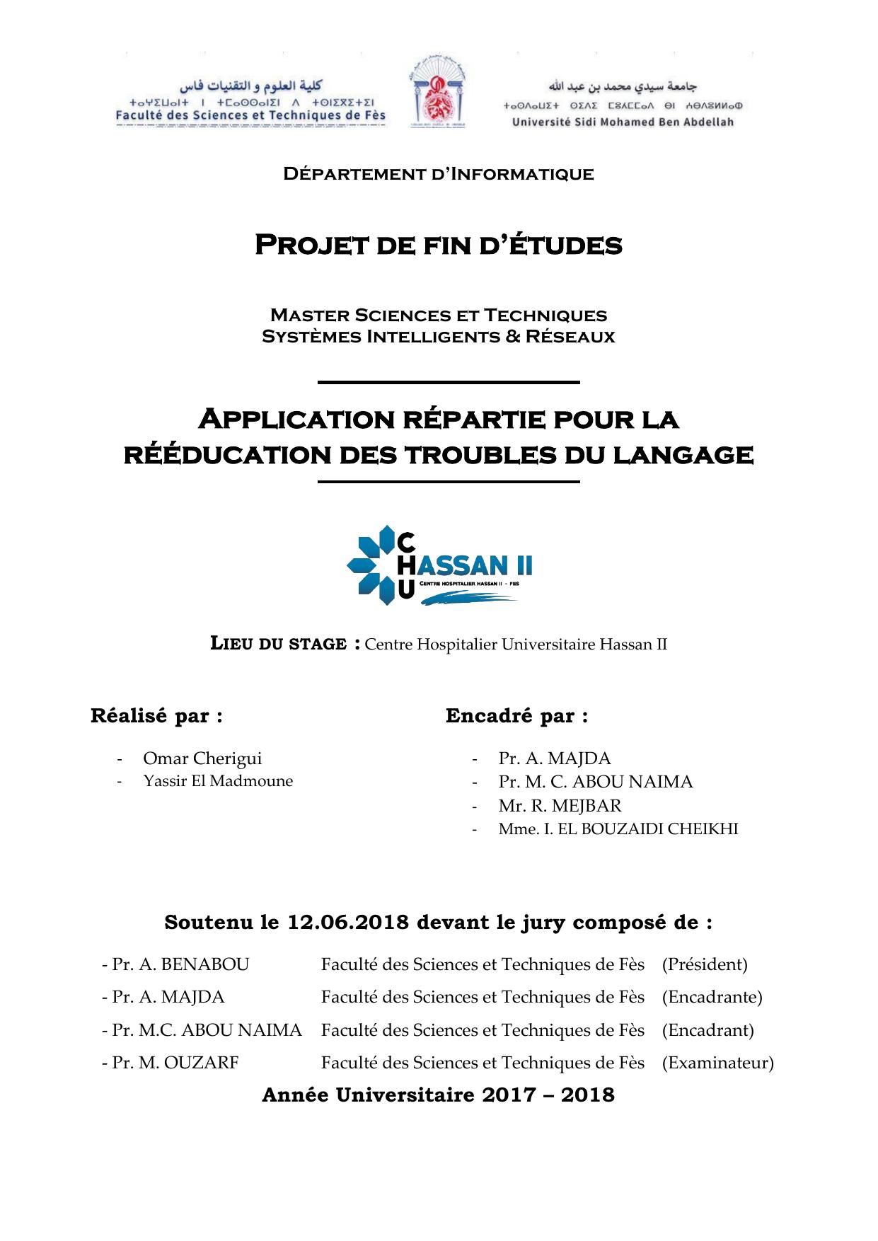 Application de la rééducation des troubles du langage