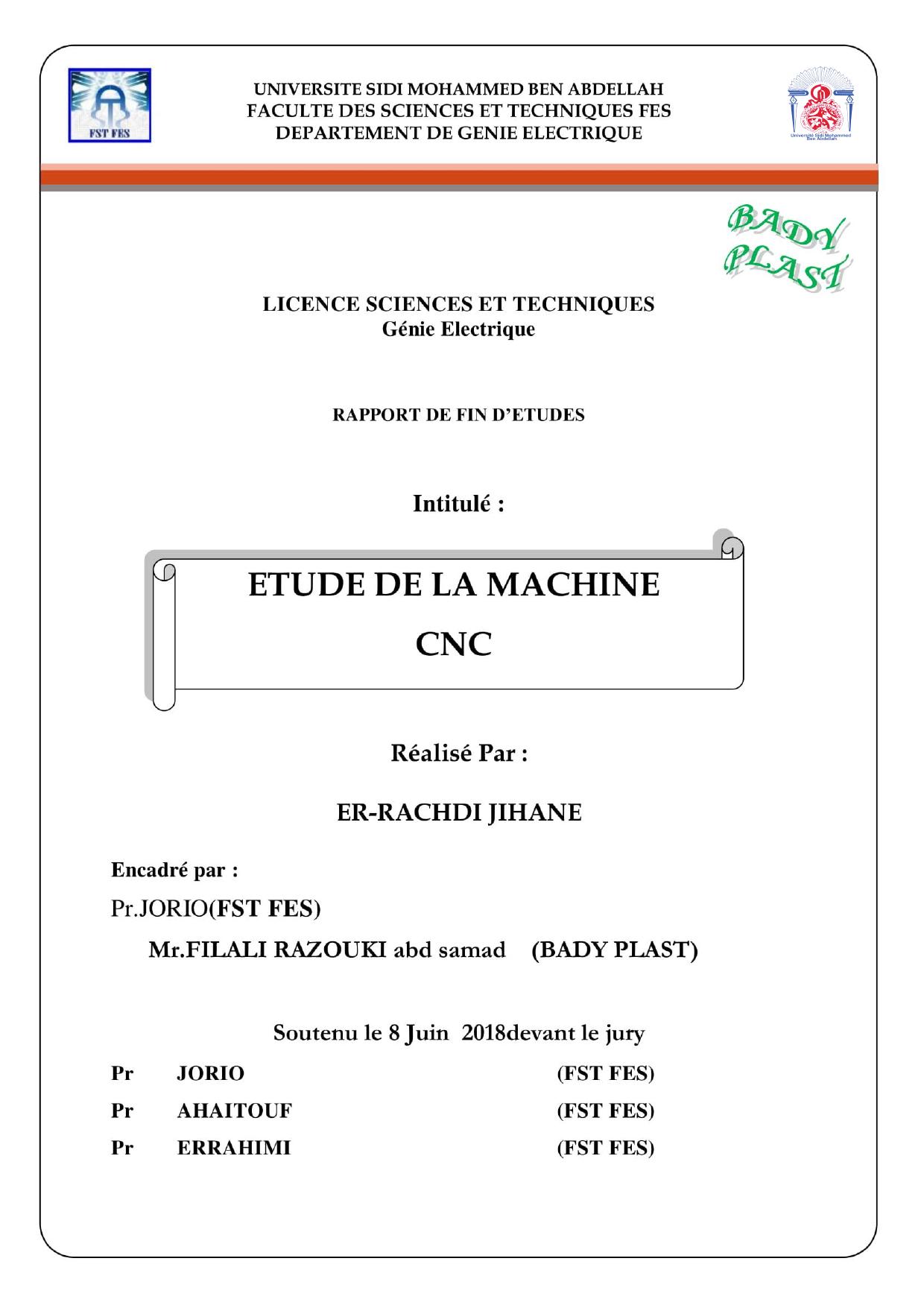 Etude de la machine CNC