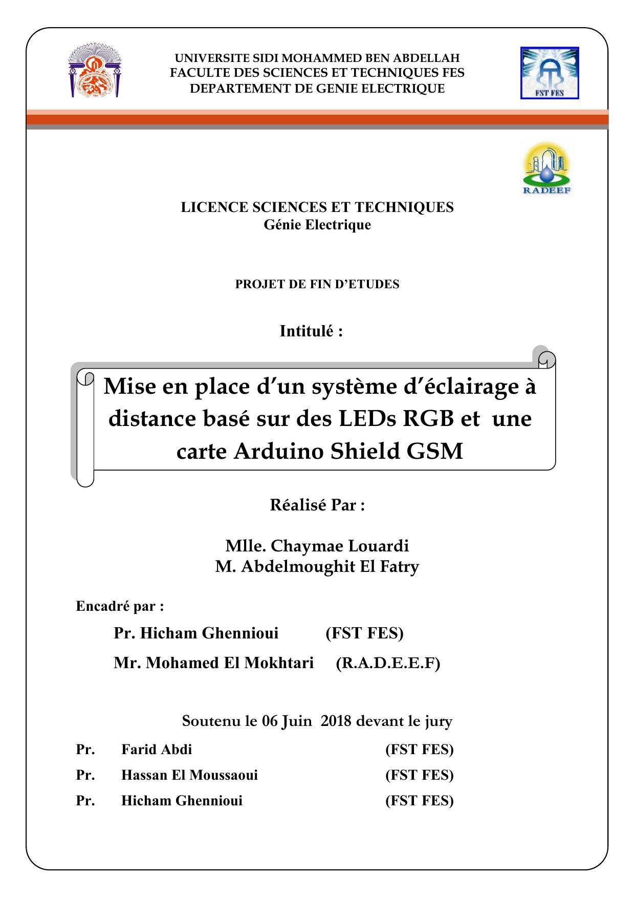 Mise en place d’un système d’éclairage à distance basé sur des LEDs RGB et une carte Arduino Shield GSM