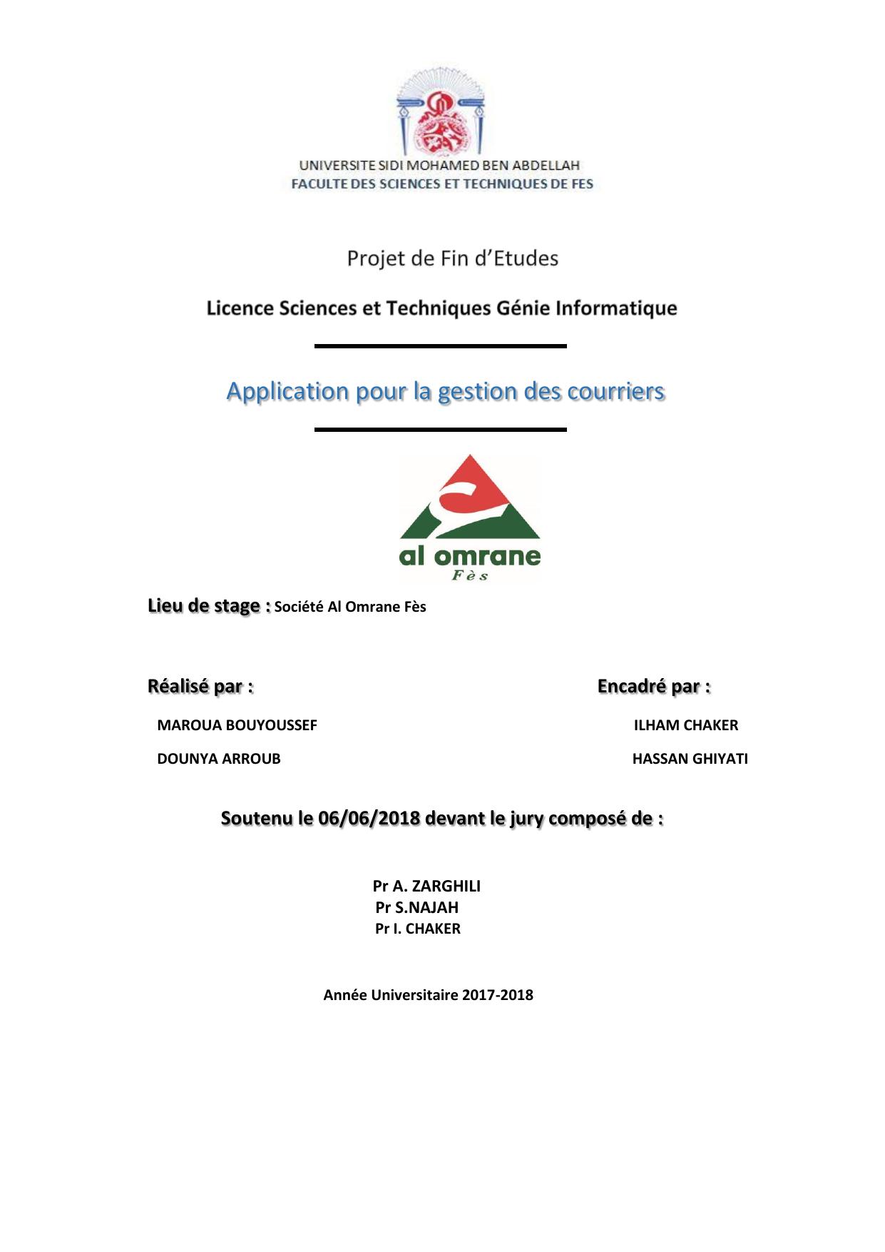 Application pour la gestion des courriers