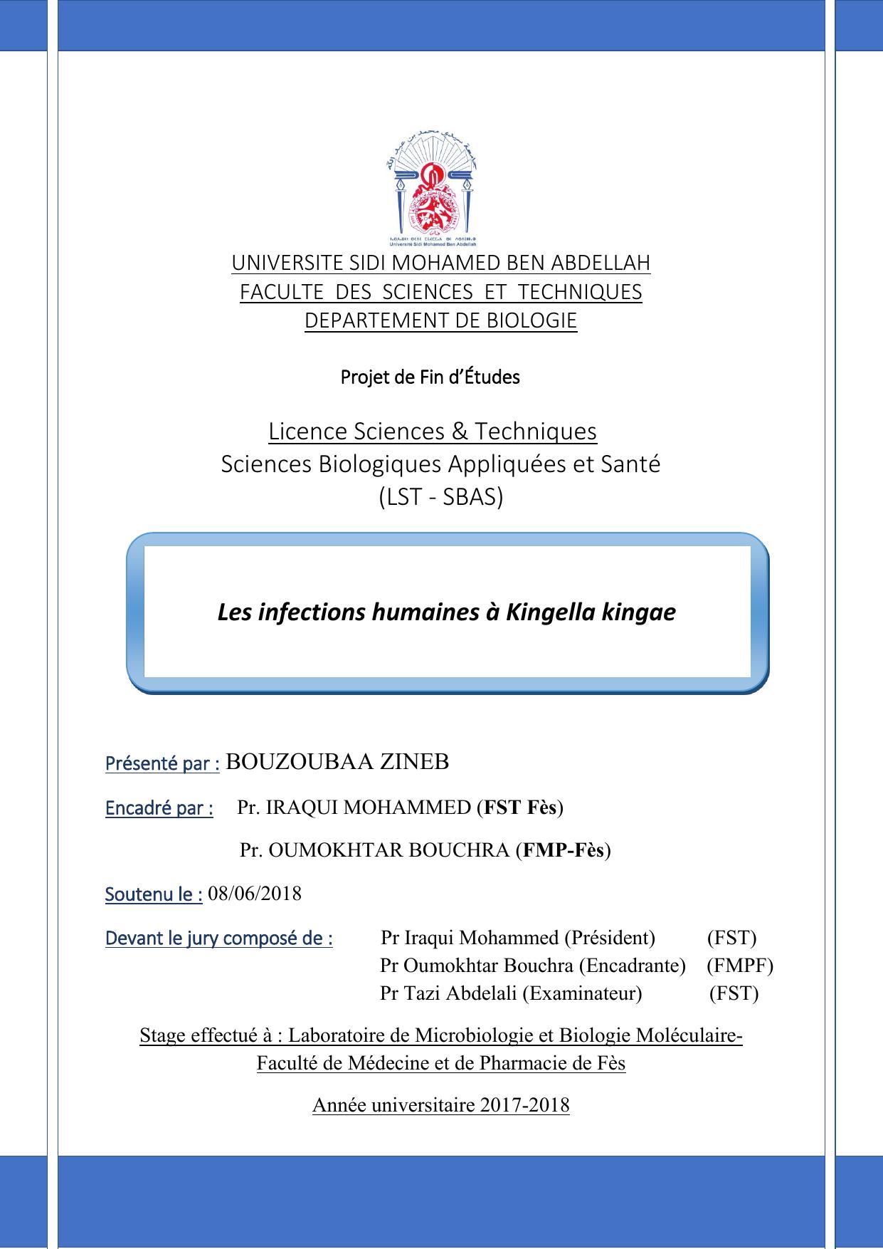 Les infections humaines à Kingella kingae