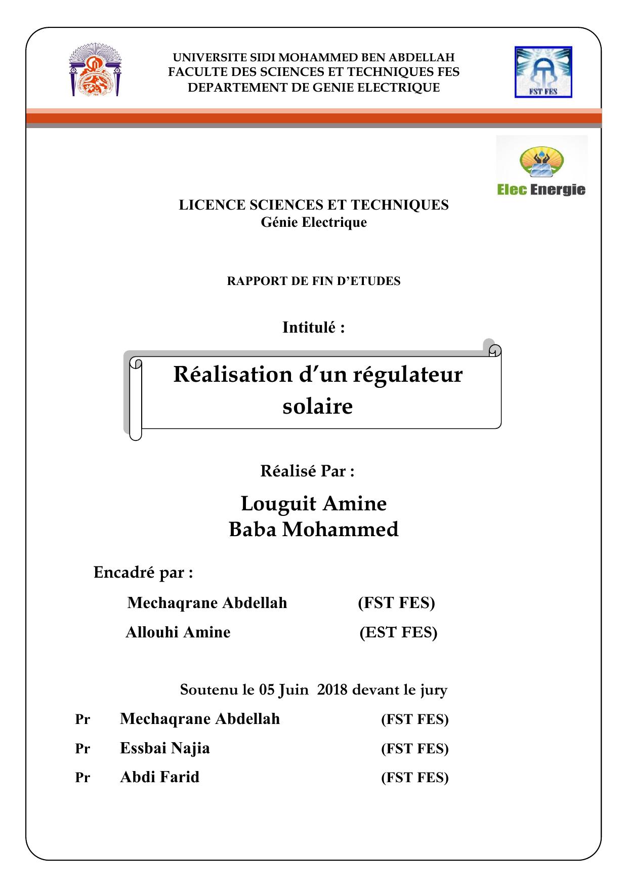 Réalisation d’un régulateur solaire