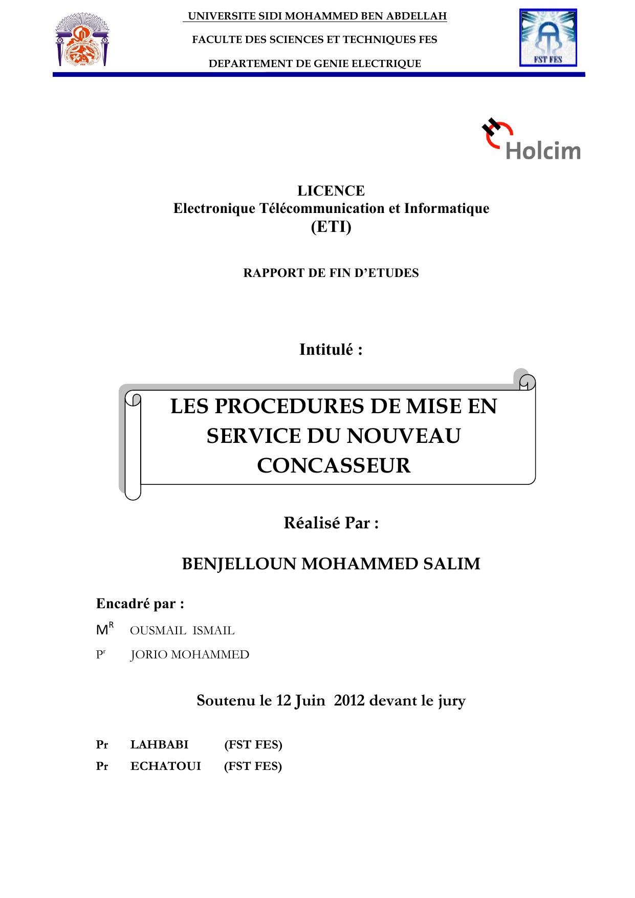 Les procédures de mise en service du nouveau concasseur