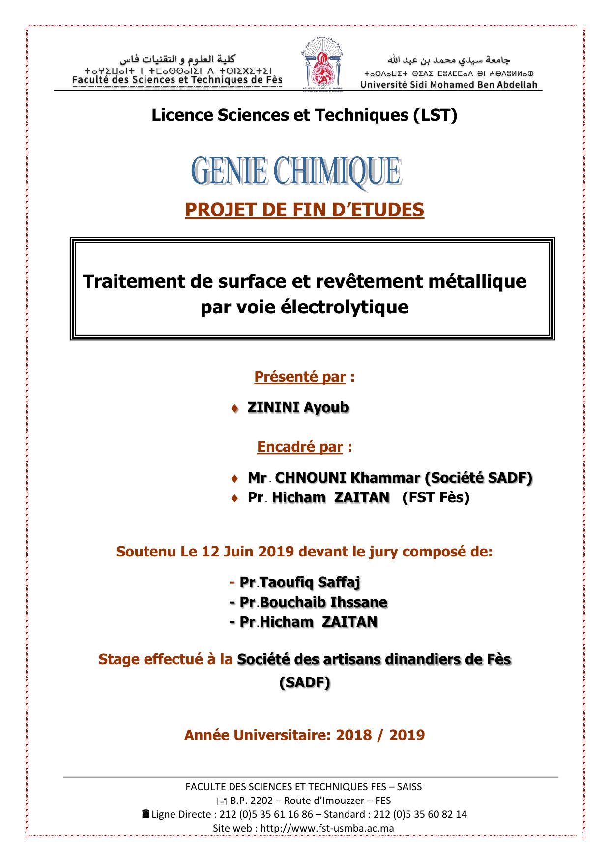 Traitement de surface et revêtement métallique par voie électrolytique