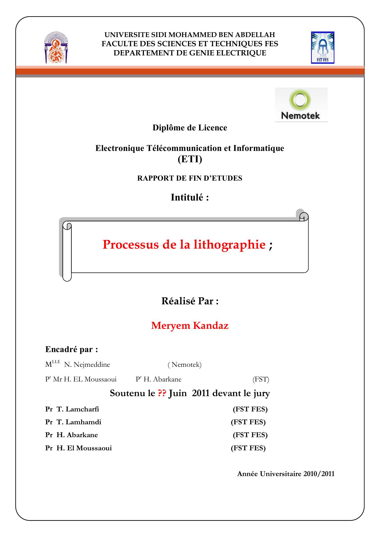 Processus de la lithographie