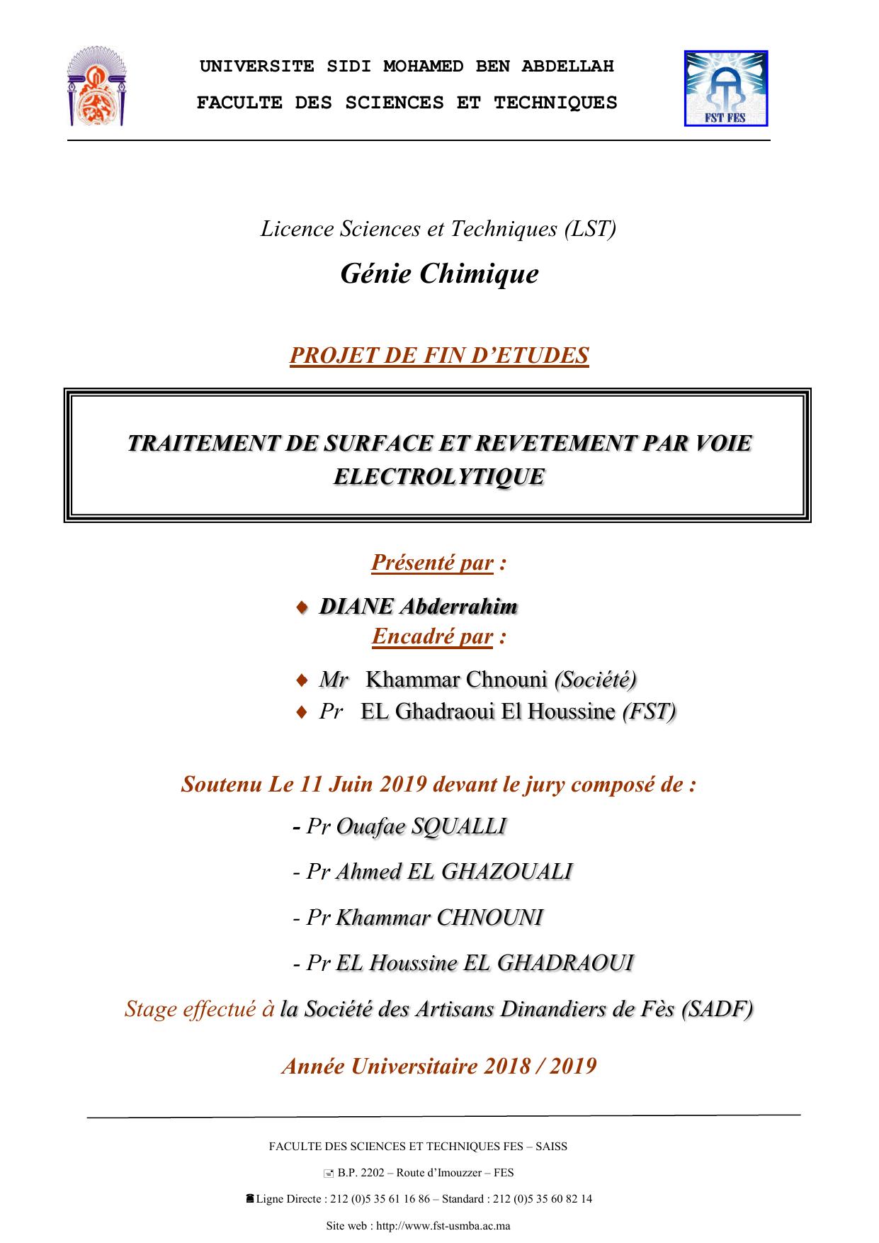 TRAITEMENT DE SURFACE ET REVETEMENT PAR VOIE ELECTROLYTIQUE