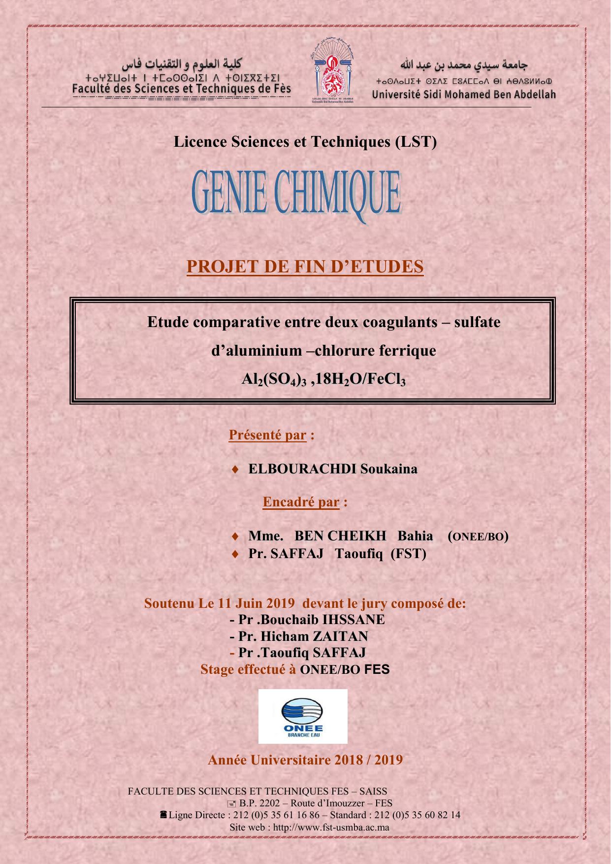 Etude comparative entre deux coagulants – sulfate d’aluminium –chlorure ferrique Al2(SO4)3 ,,18H2O/FeCl3