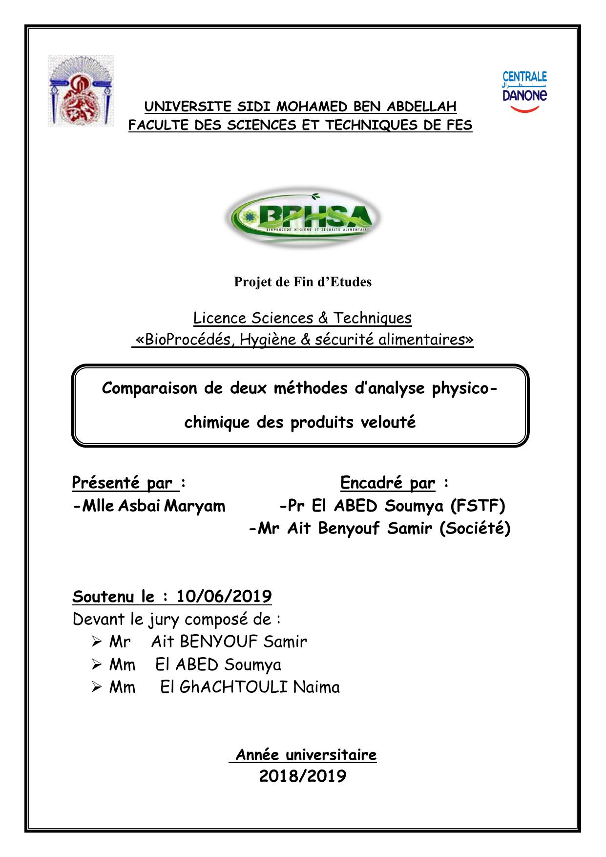 Comparaison de deux méthodes d’analyse physico-chimique des produits velouté