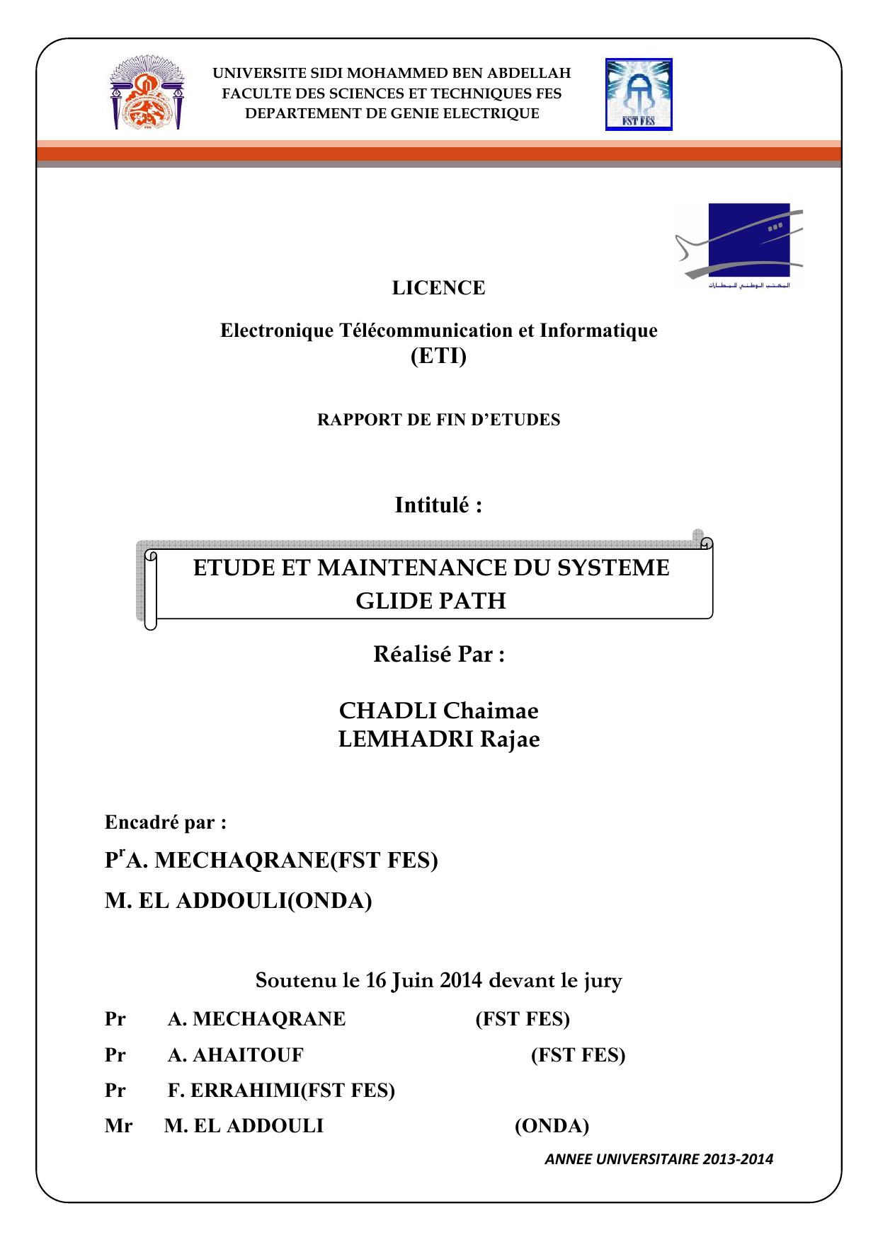 Etude et maintenance du système Glide Path