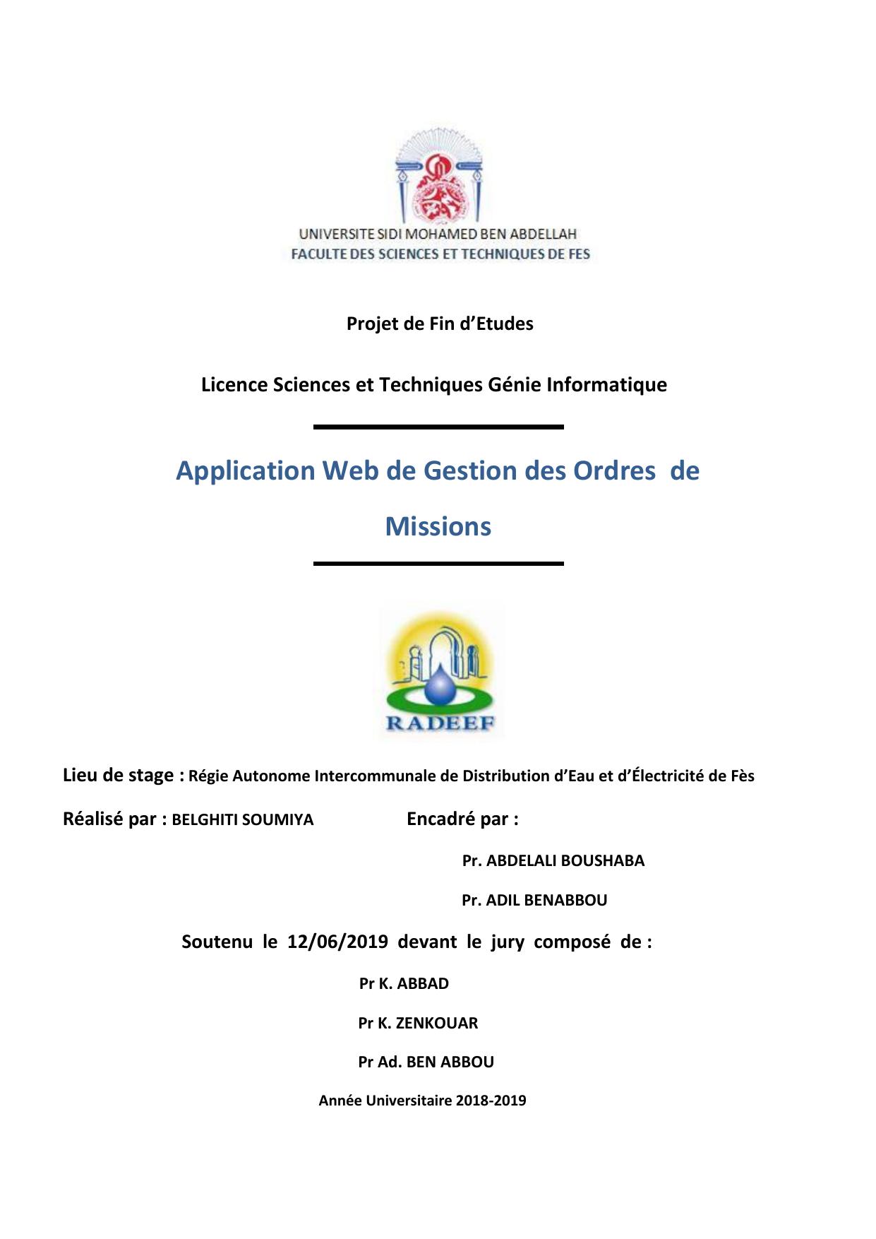 Application Web de Gestion des Ordres de Missions Lieu