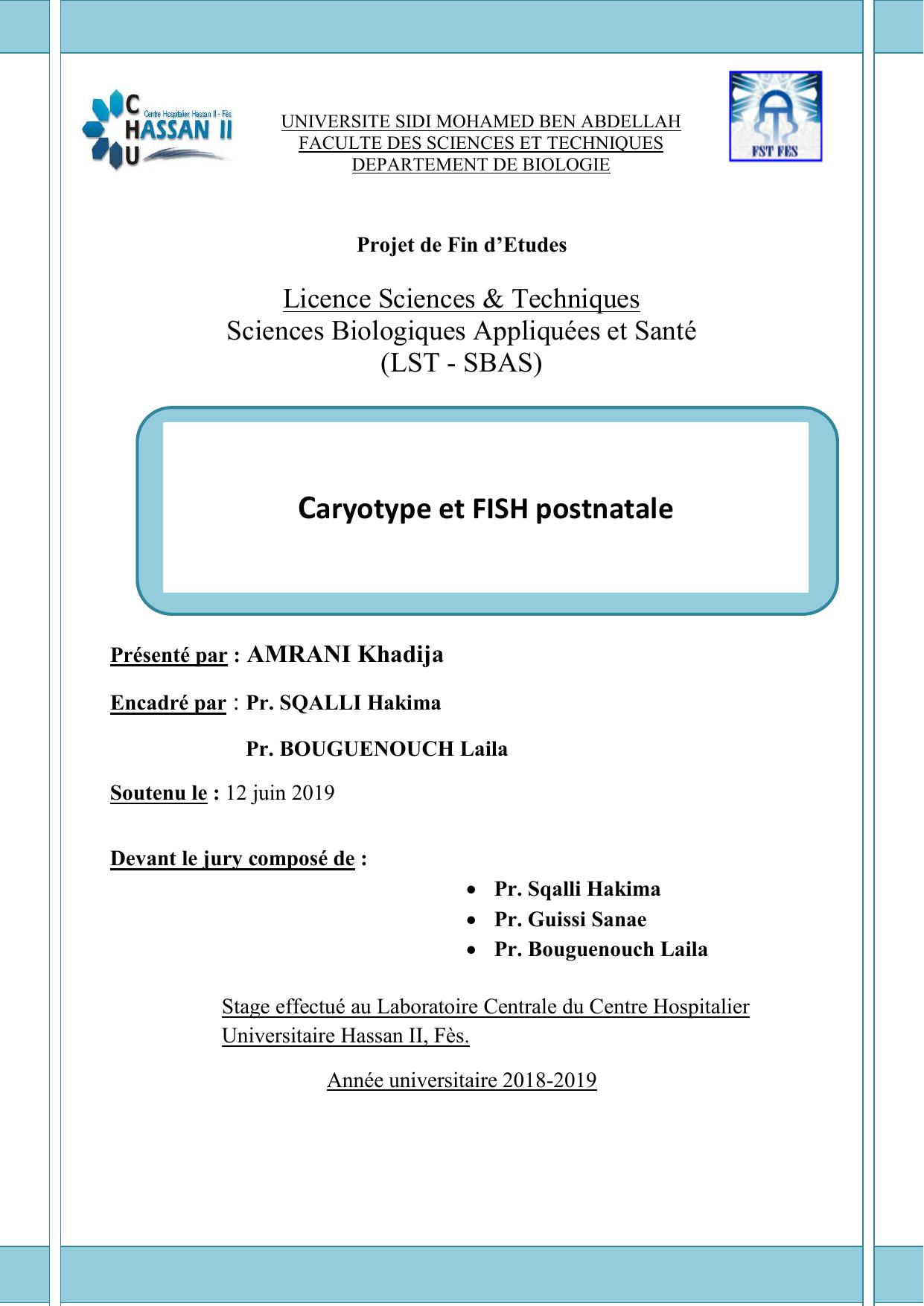 Caryotype et FISH postnatale