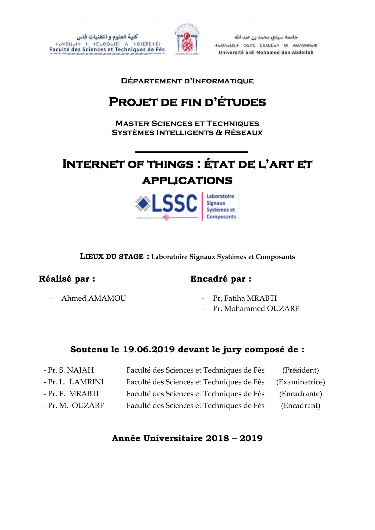 Internet of things : état de l’art et applications
