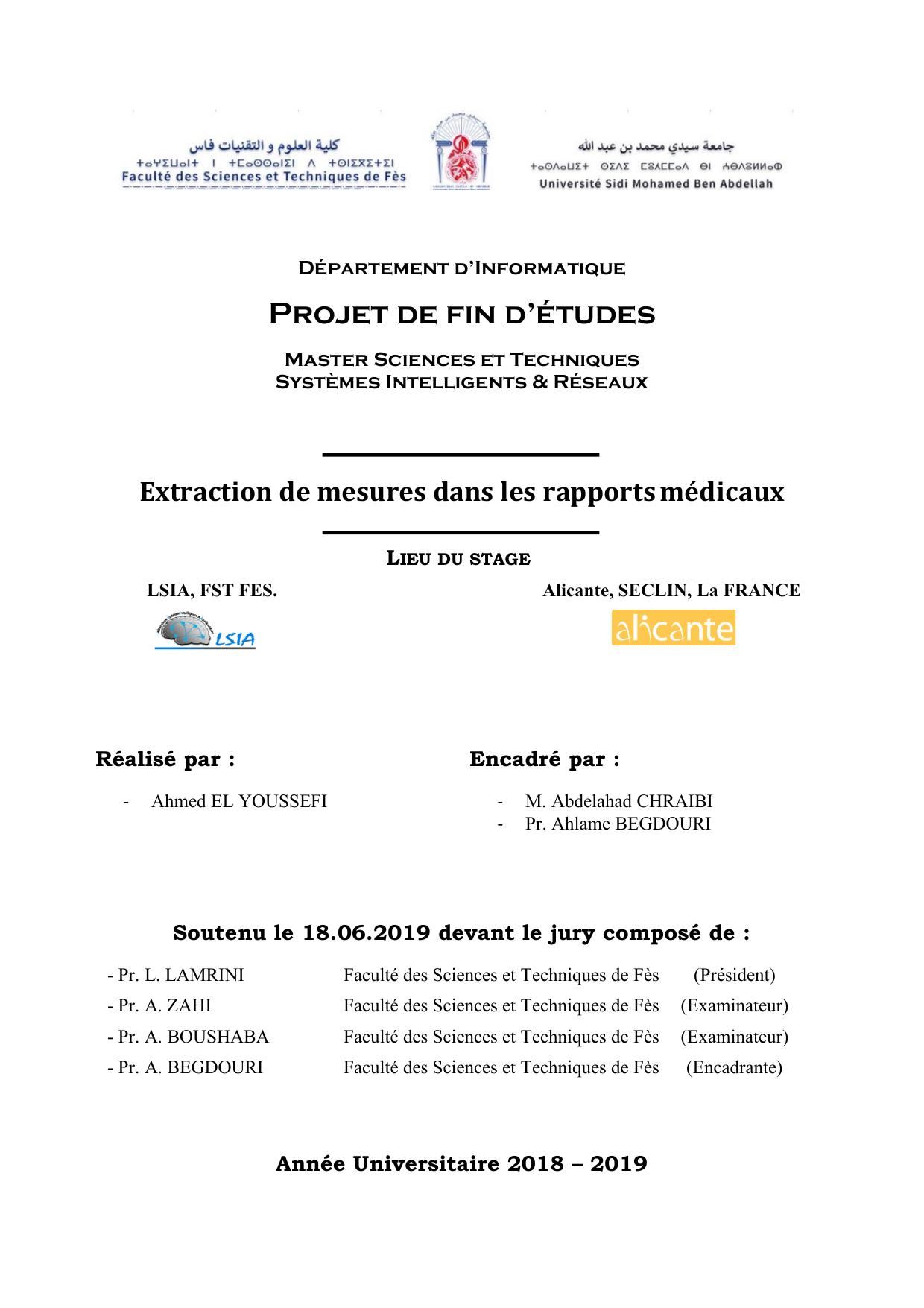 Extraction de mesures dans les rapports médicaux