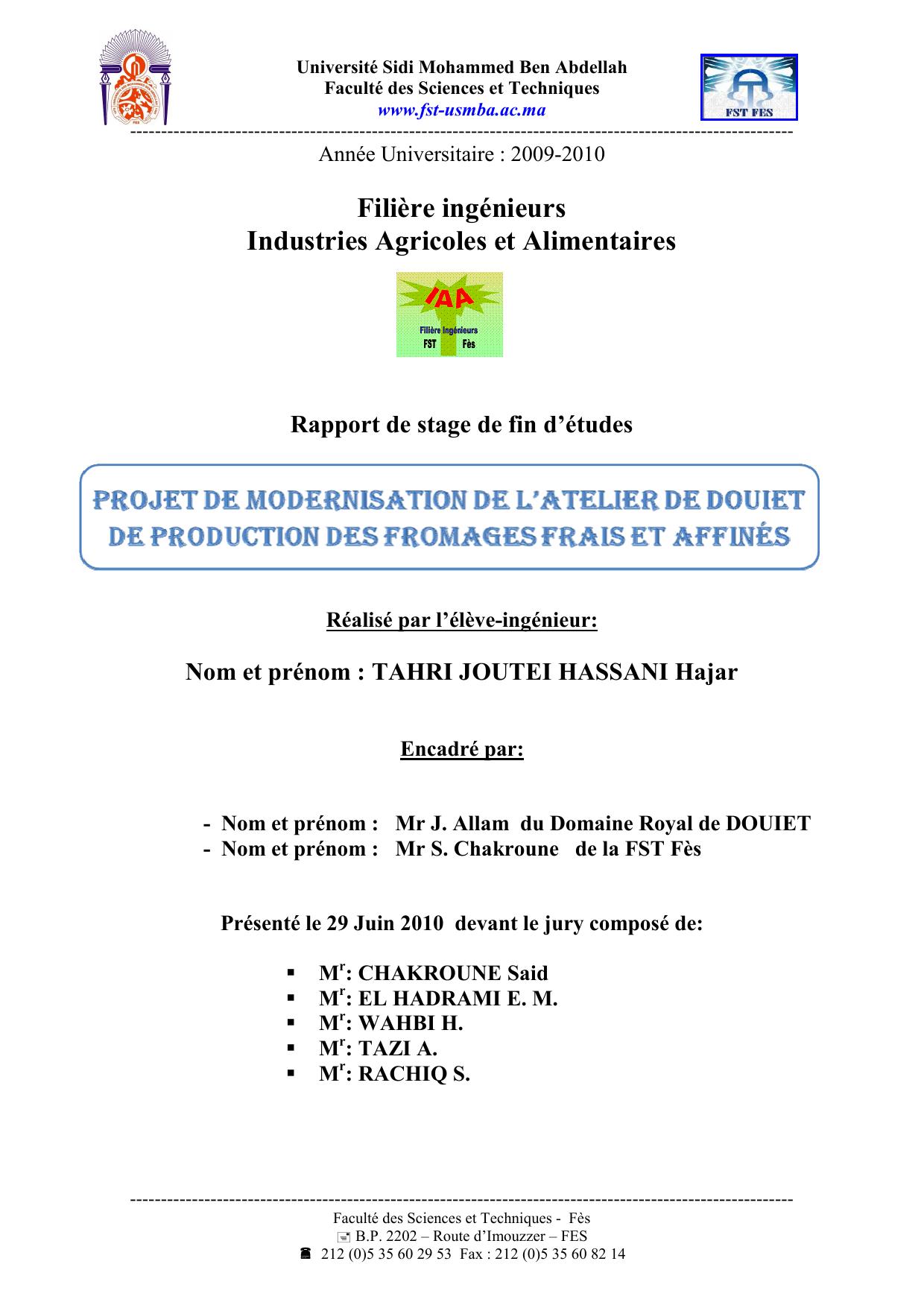 Projet de modernisation de l’atelier de DOUIET de production des fromages frais et affinés