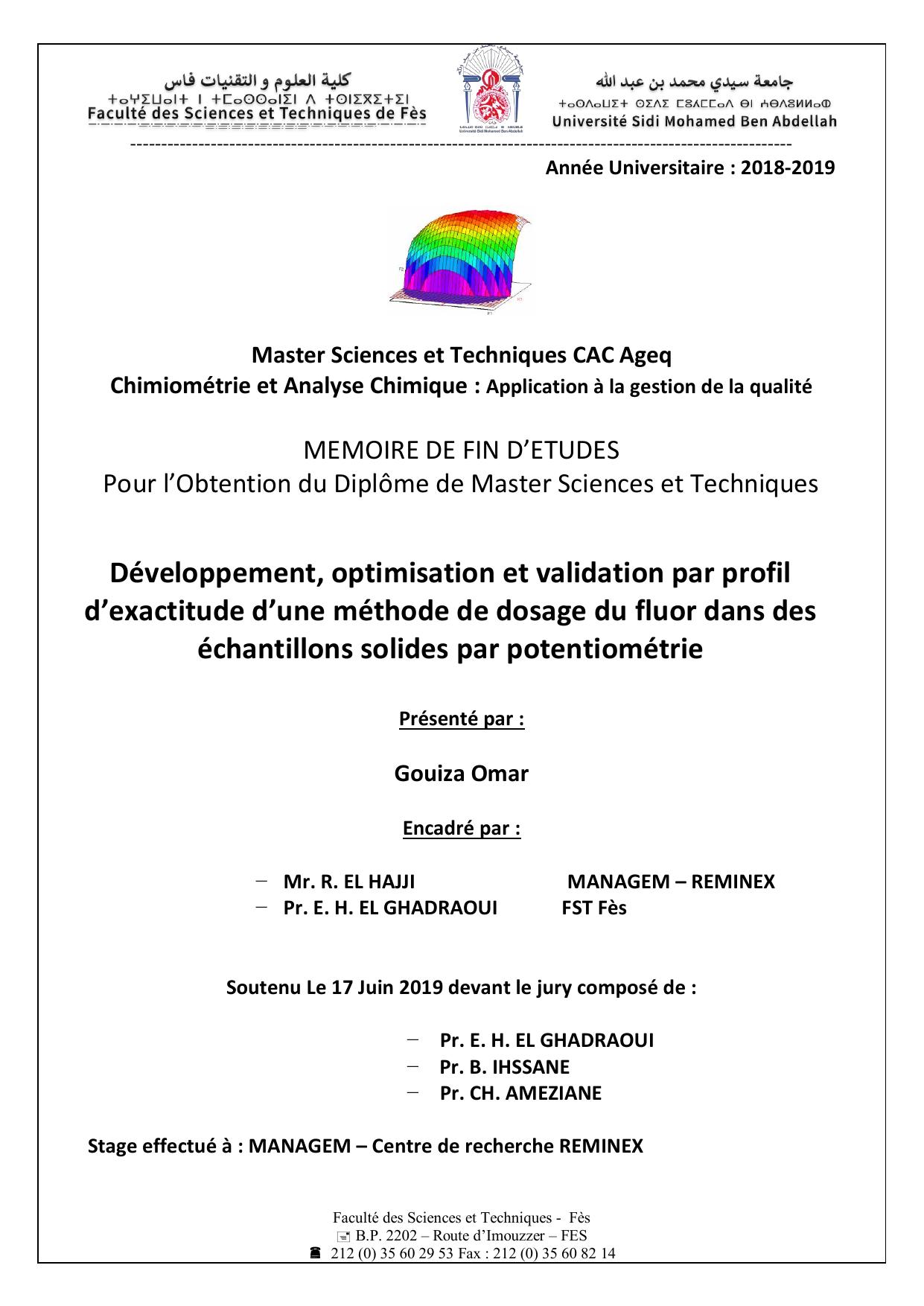 Développement, optimisation et validation par profil d’exactitude d’une méthode de dosage du fluor dans des échantillons solides par potentiométrie