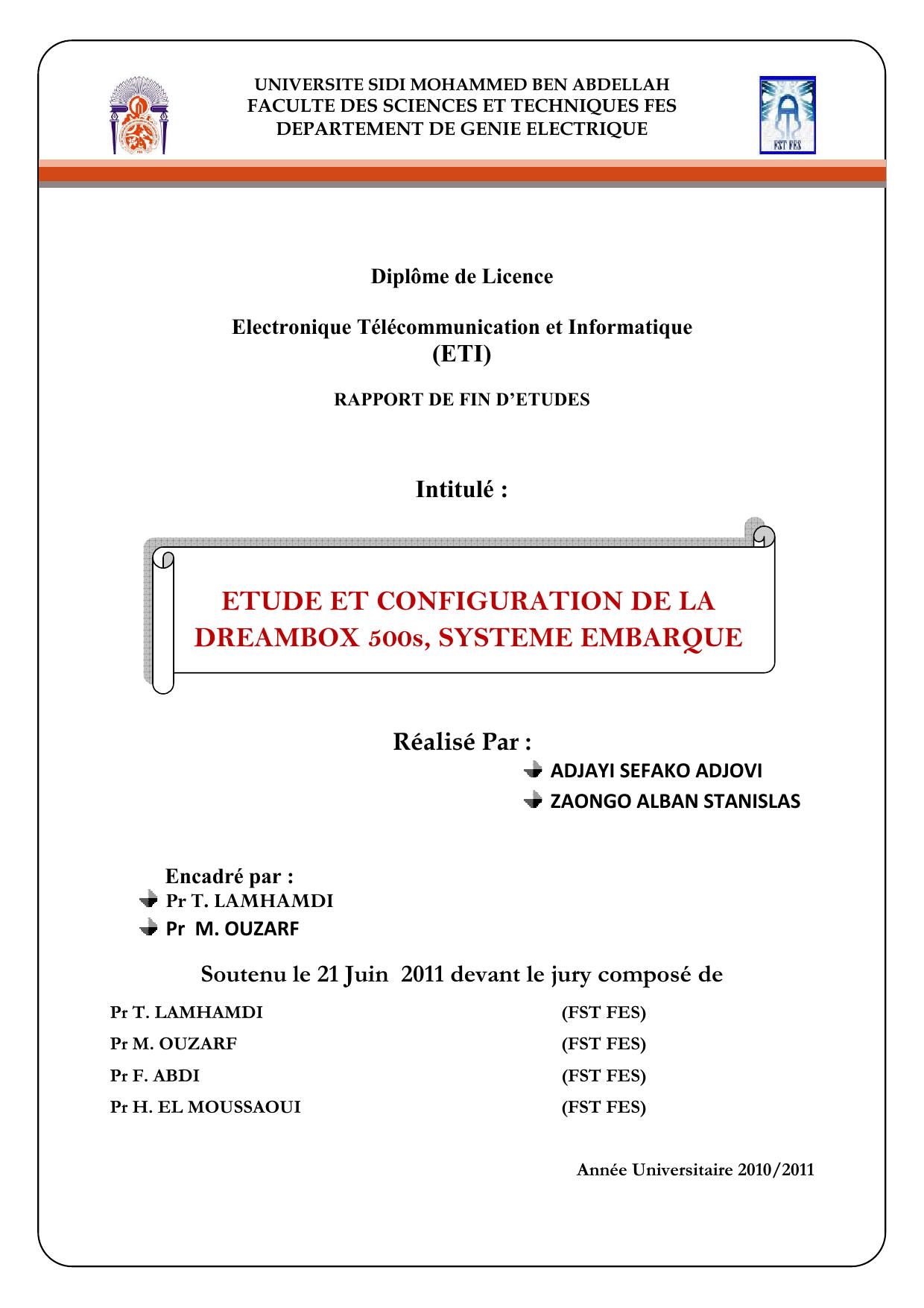 ETUDE ET CONFIGURATION DE LA DREAMBOX 500s, SYSTEME EMBARQUE