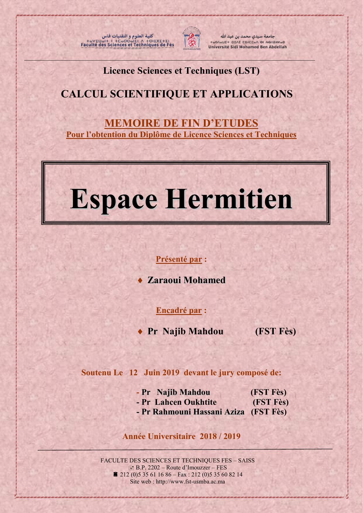 Espace Hermitien