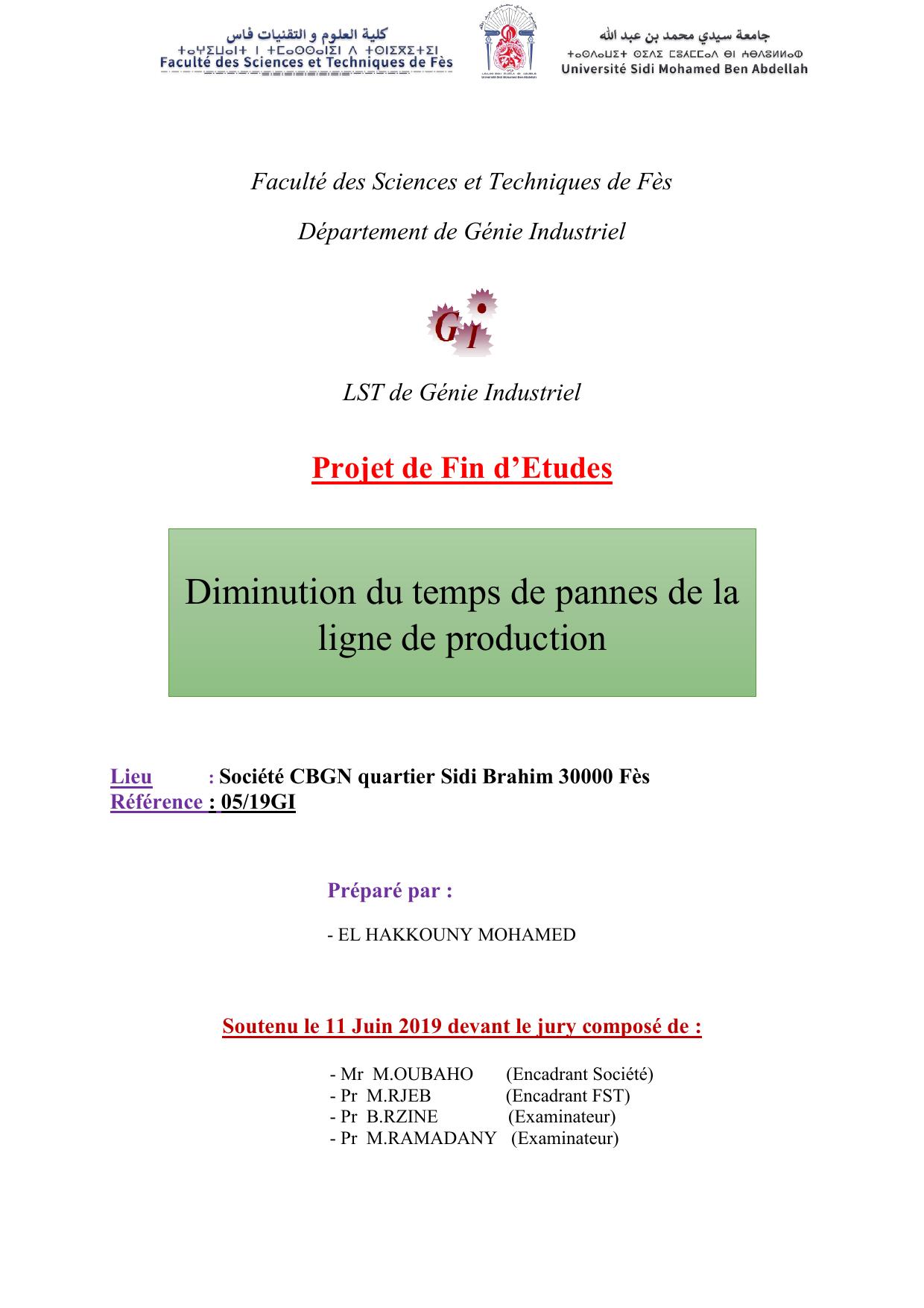 Diminution du temps de pannes de la ligne de production