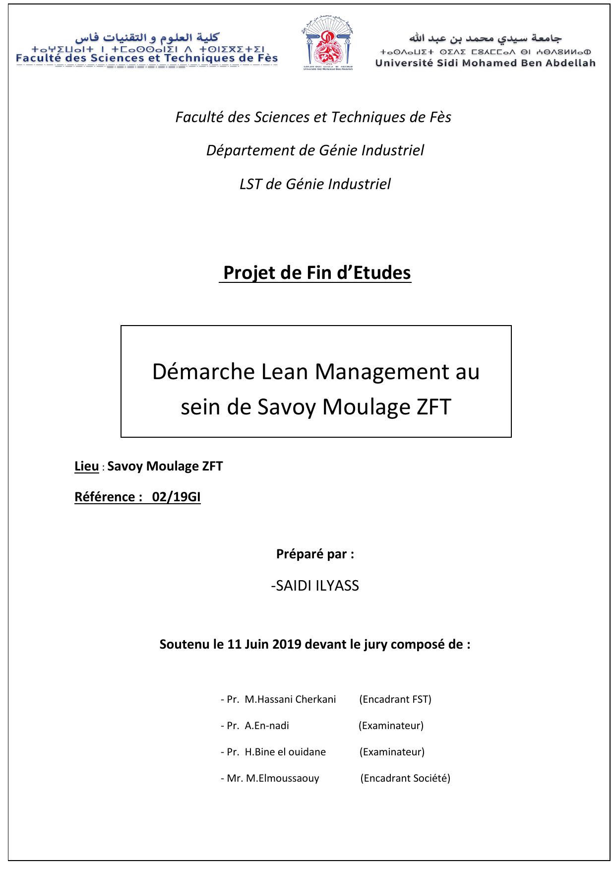 Démarche Lean Management au sein de Savoy Moulage ZFT