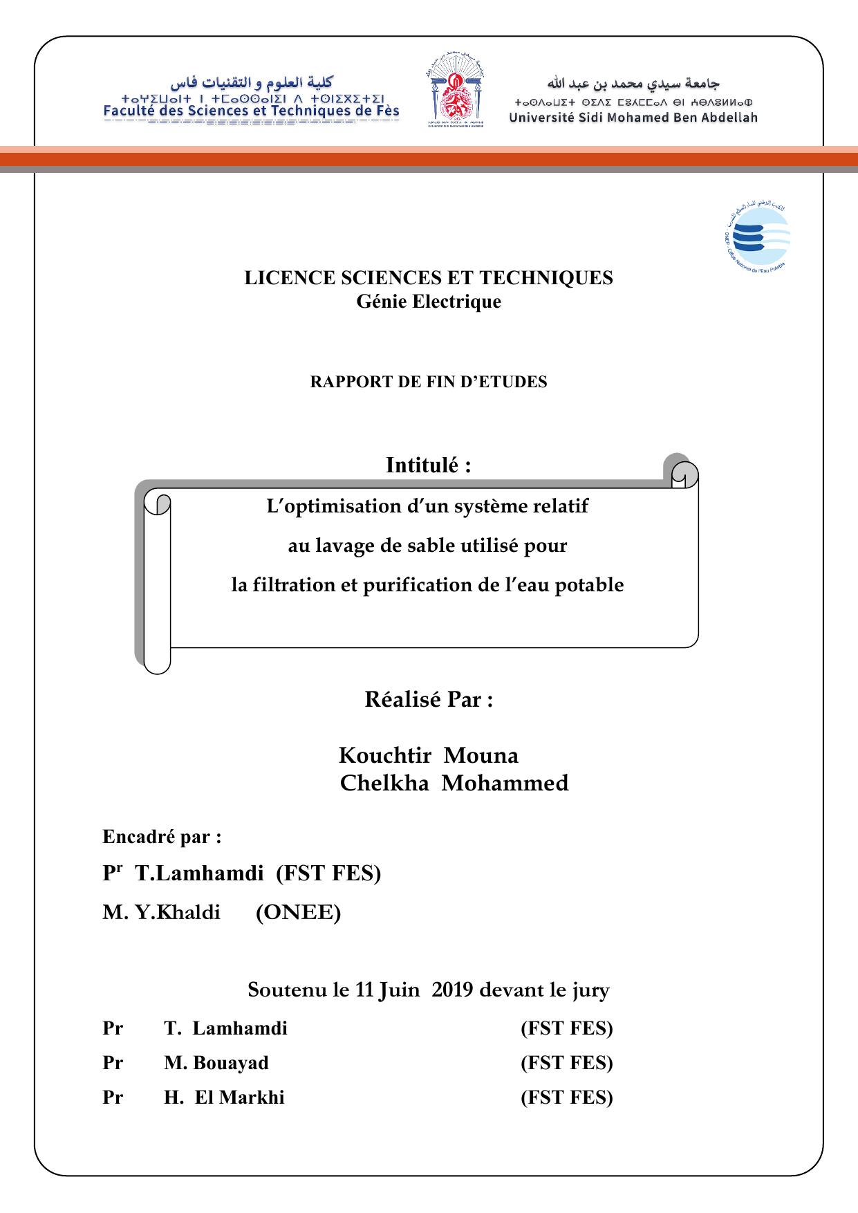 L’optimisation d’un système relatif au lavage de sable utilisé pour la filtration et purification de l’eau potable