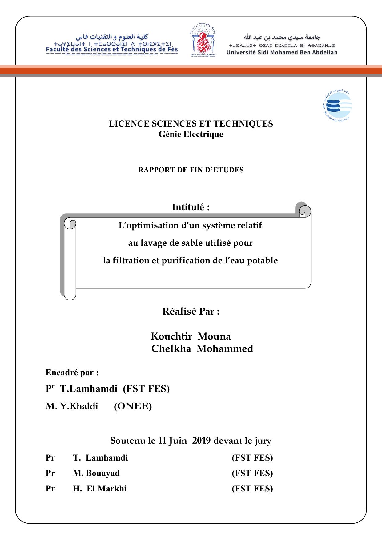 L’optimisation d’un système relatif au lavage de sable utilisé pour la filtration et purification de l’eau potable