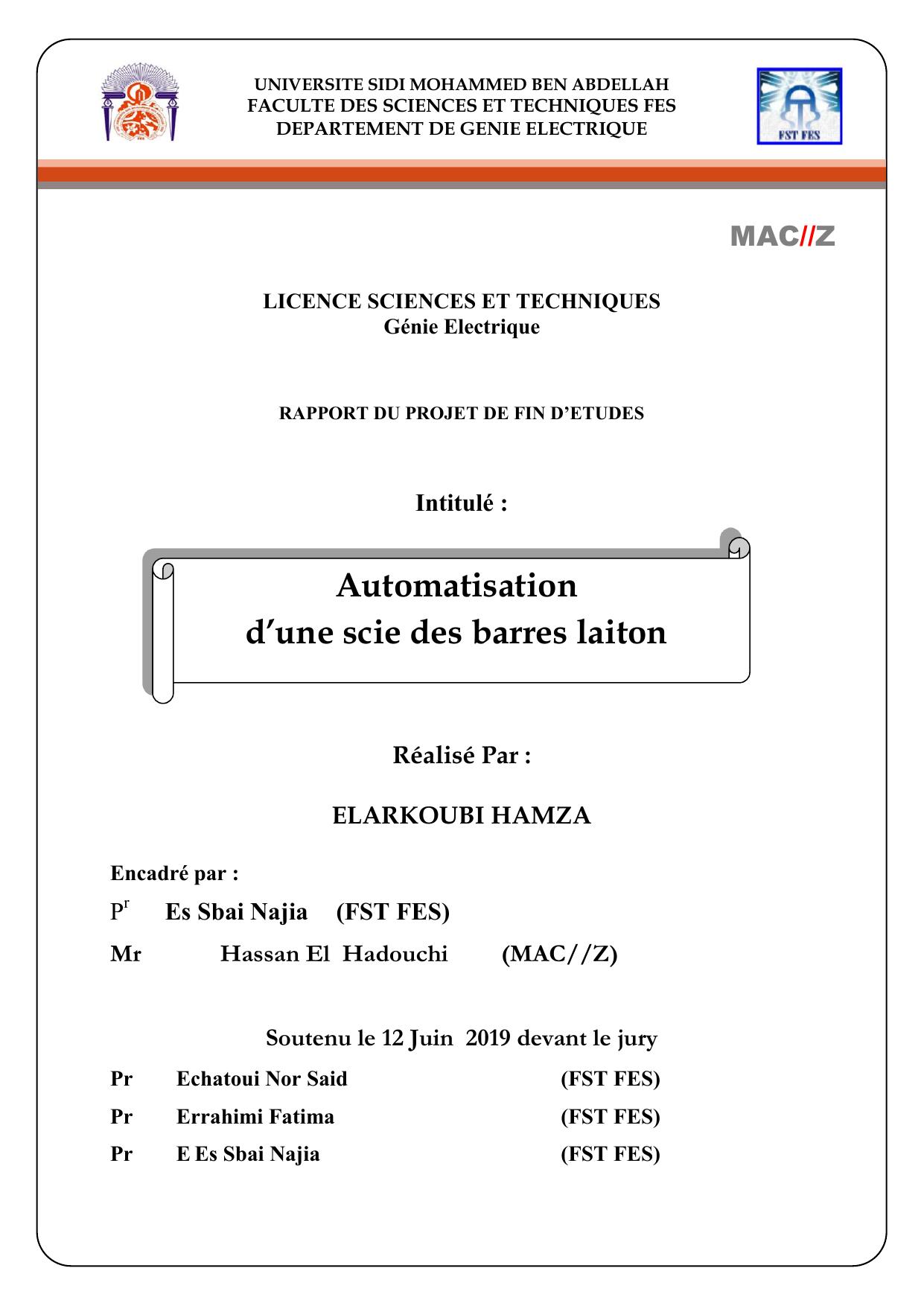 Automatisation d’une scie des barres laiton