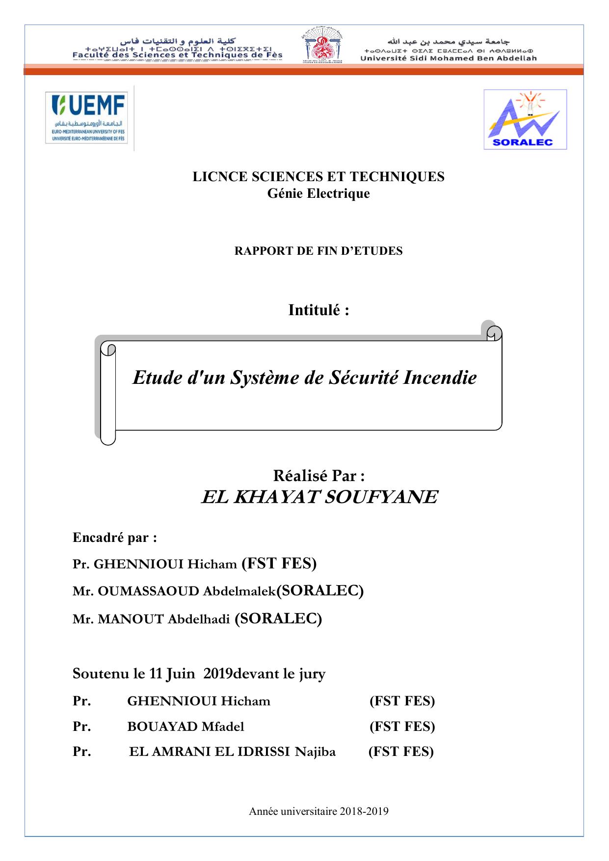 Etude d'un Système de Sécurité Incendie