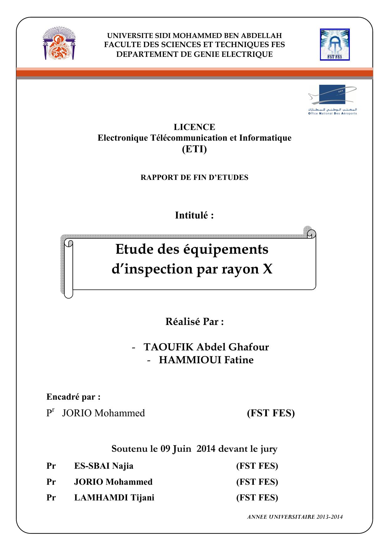 Etude des équipements d’inspection par rayon X