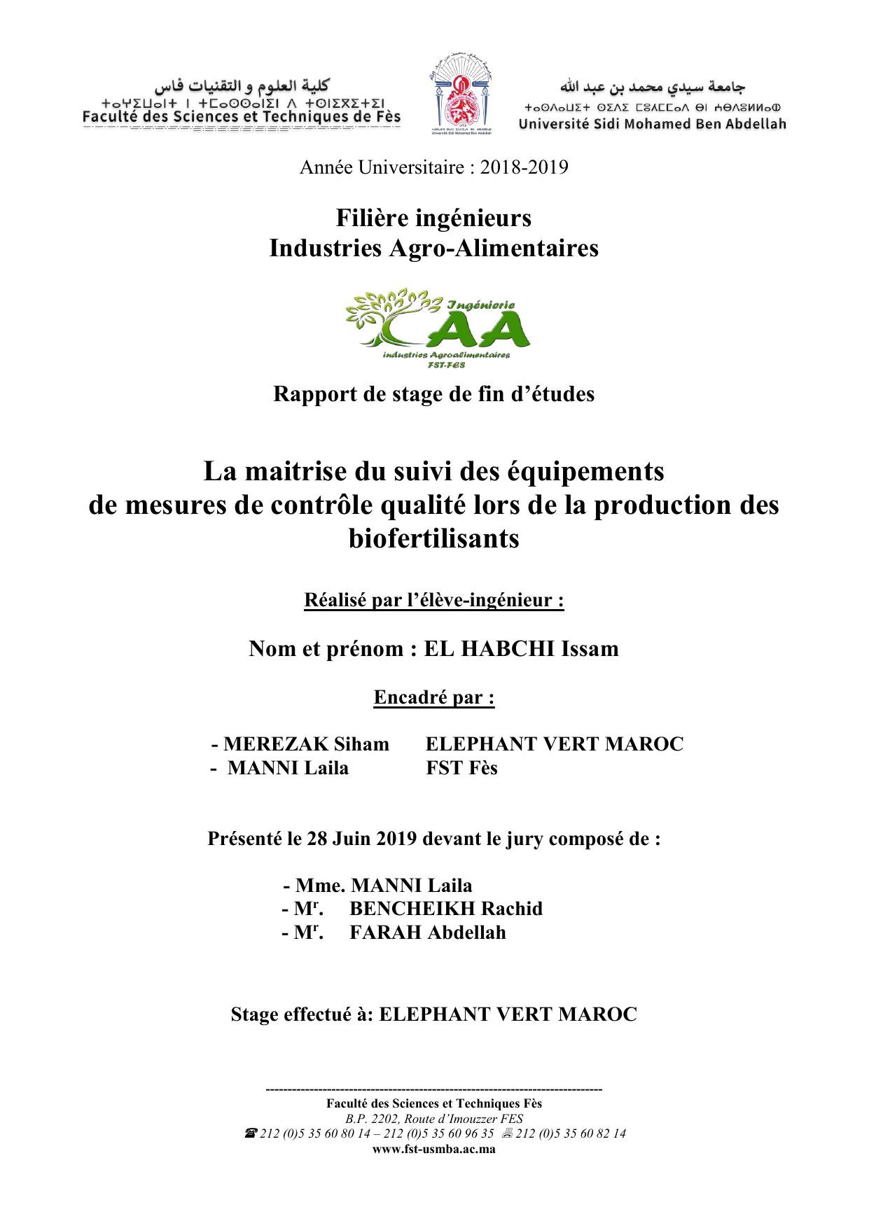 La maitrise du suivi des équipements de mesures de contrôle qualité lors de la production des biofertilisants