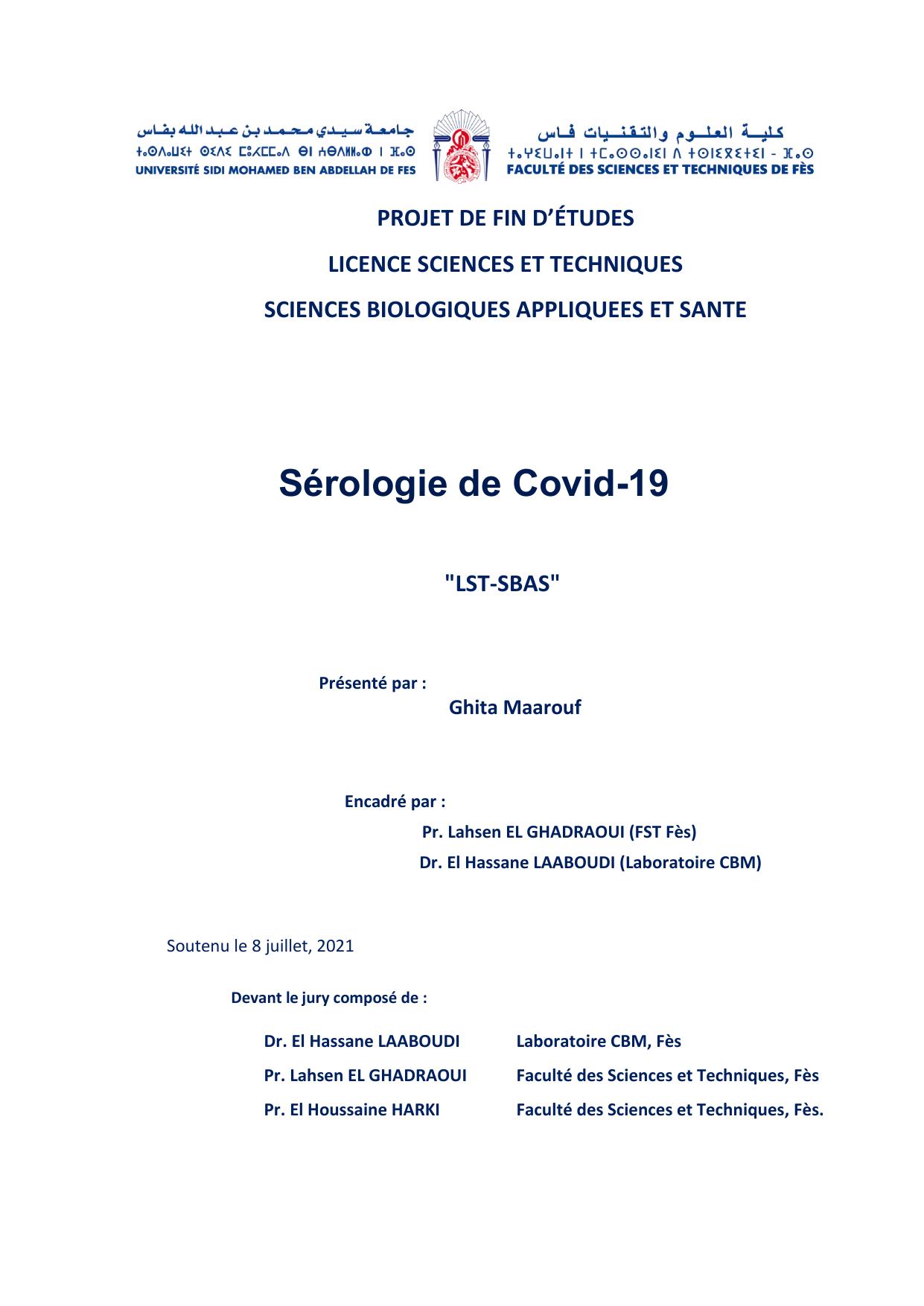 Sérologie de Covid-19