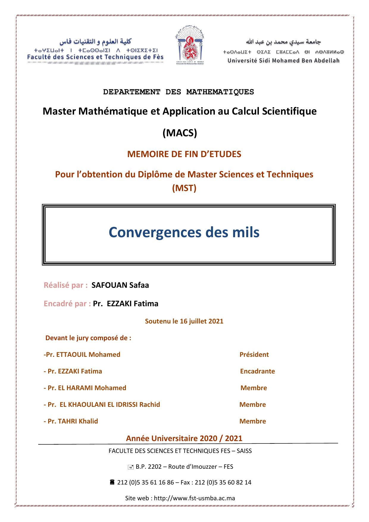 Convergences des mils