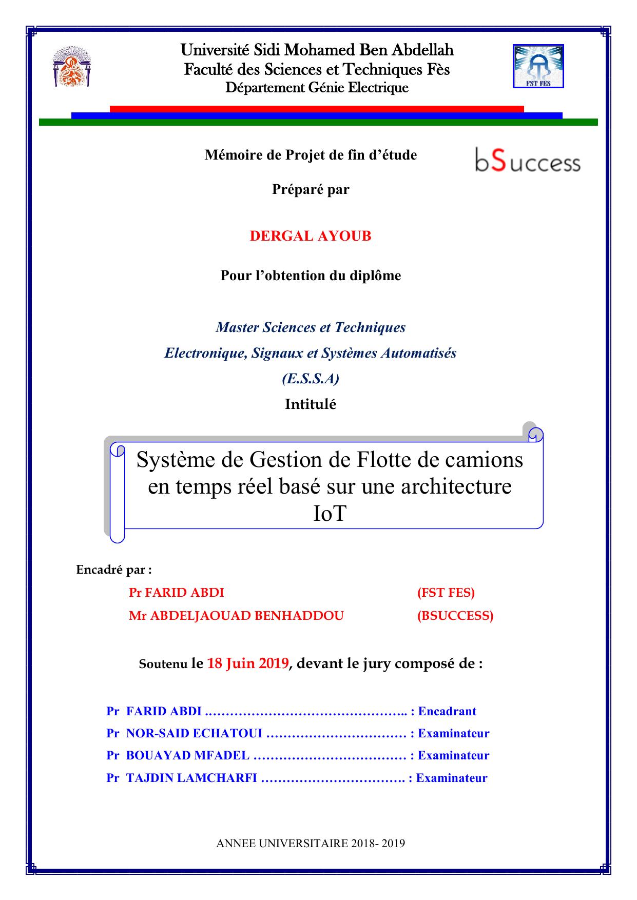 Système de Gestion de Flotte de camions en temps réel basé sur une architecture IoT