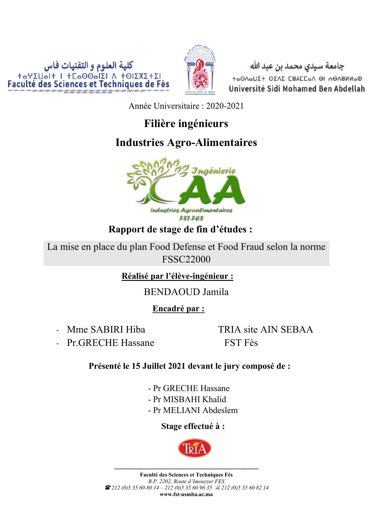 La mise en place du plan Food Defense et Food Fraud selon la norme FSSC22000