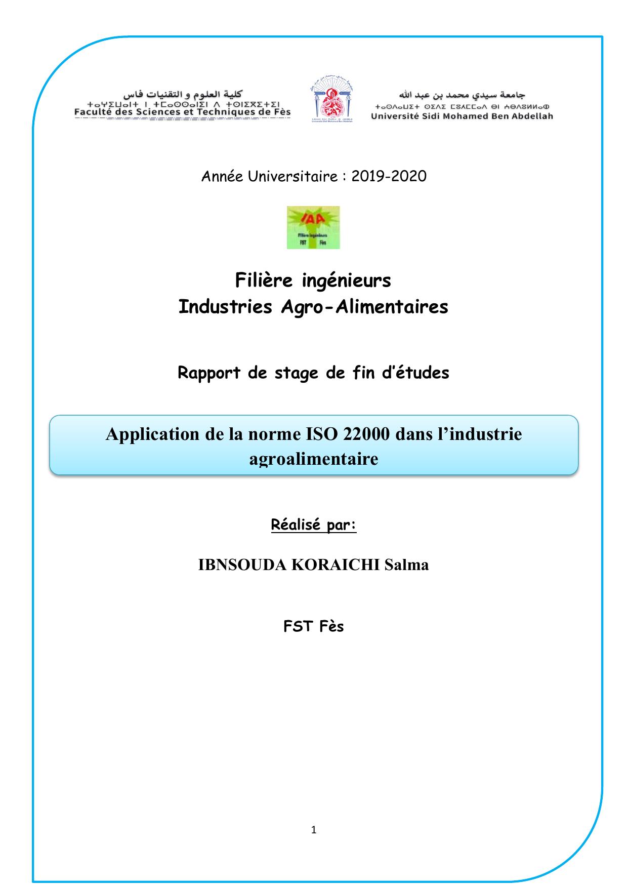 Application de la norme ISO 22000 dans l’industrie agroalimentaire