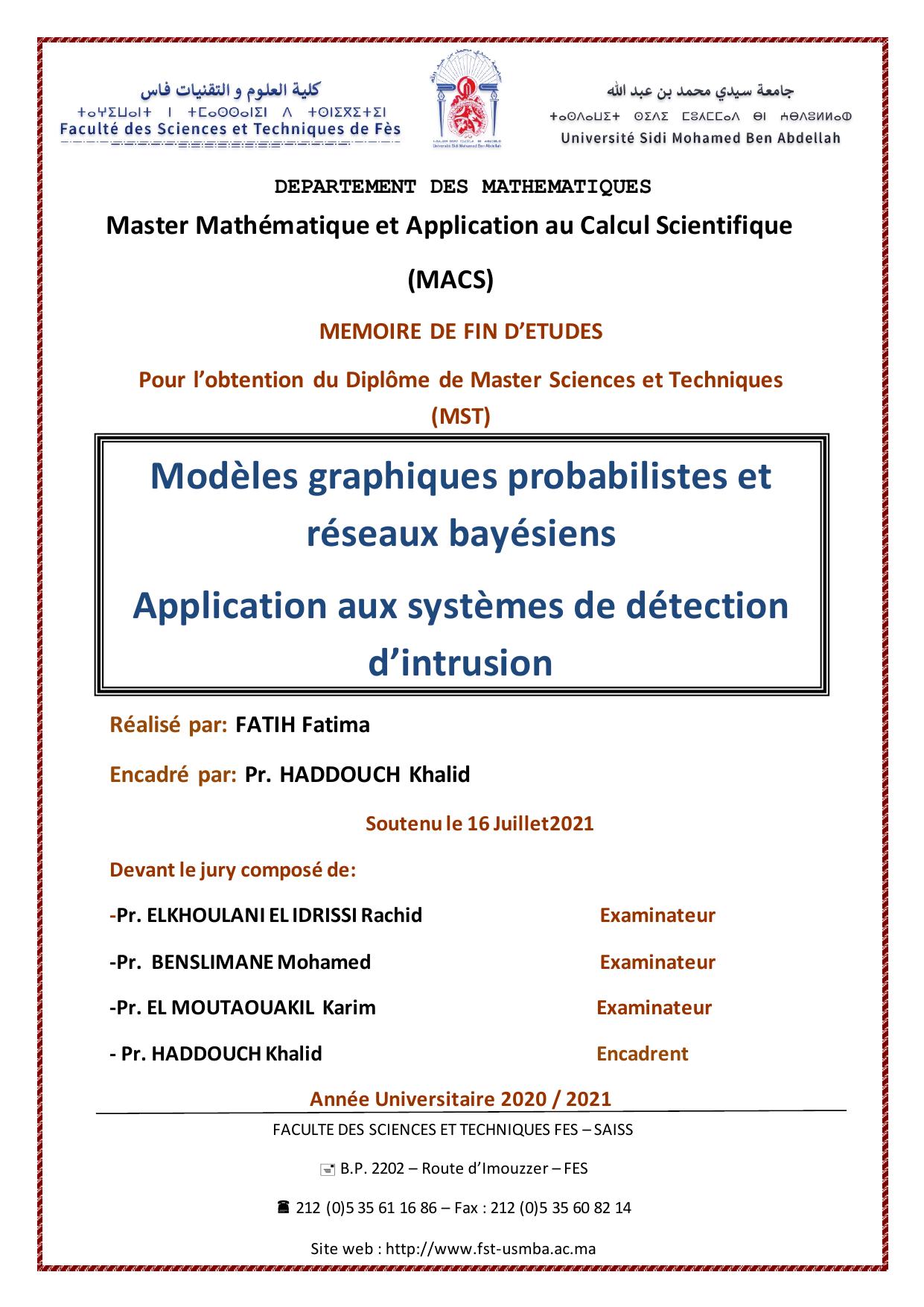 Modèles graphiques probabilistes et réseaux bayésiens Application aux systèmes de détection d’intrusion
