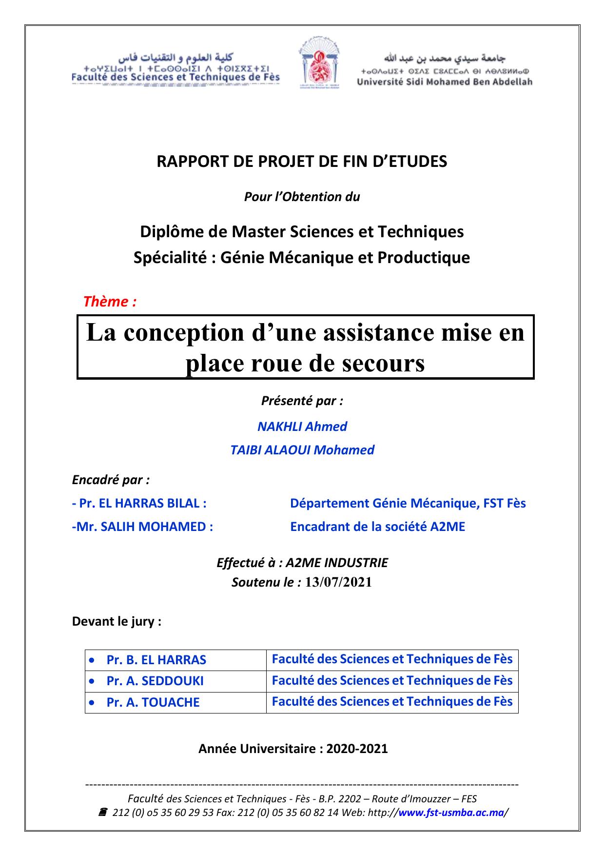 La conception d’une assistance mise en place roue de secours