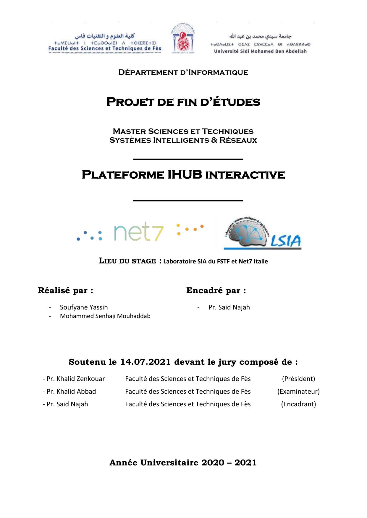 Plateforme IHUB interactive