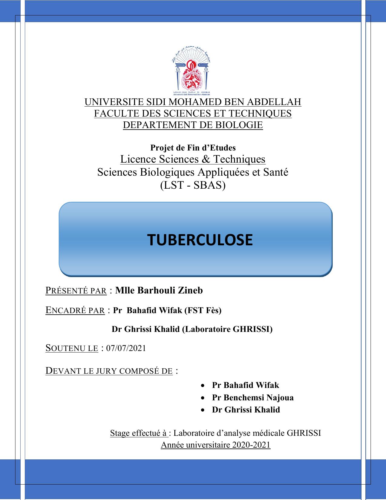 Rapport finale tuberculose