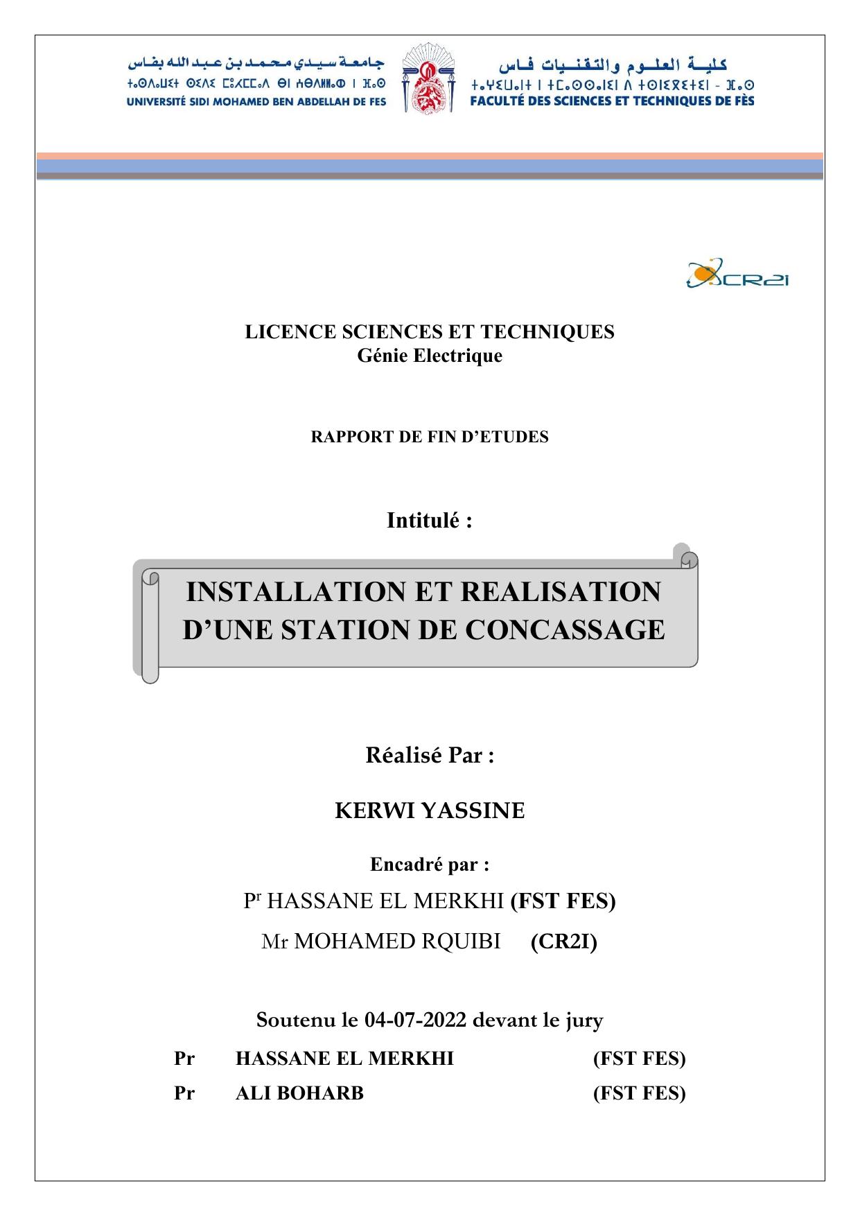 RAPPORT DE STAGE 1