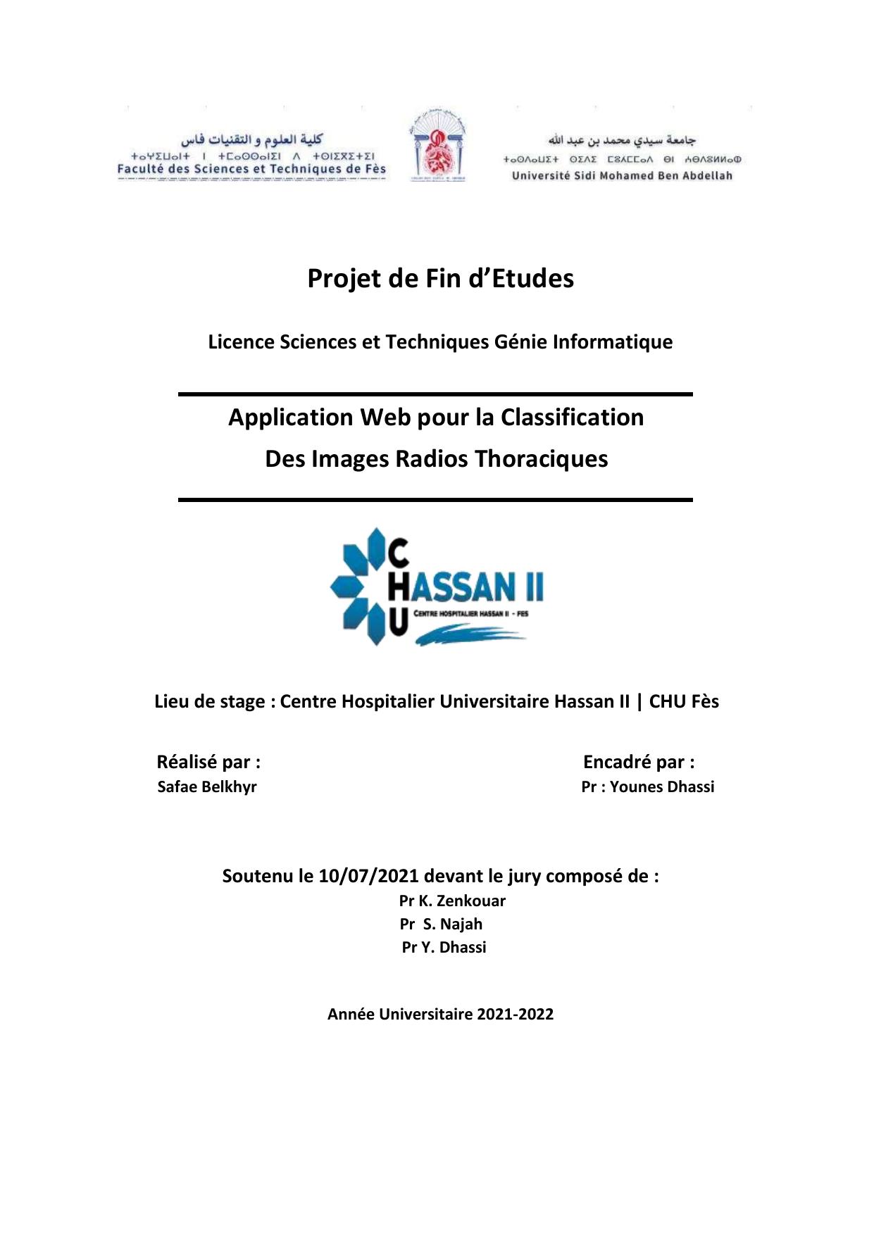 Classification des Radiographies thoraciques