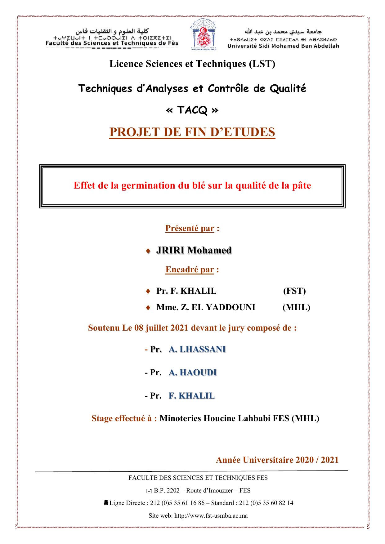 JRIRI Mohamed (TACQ) Rapport de stage