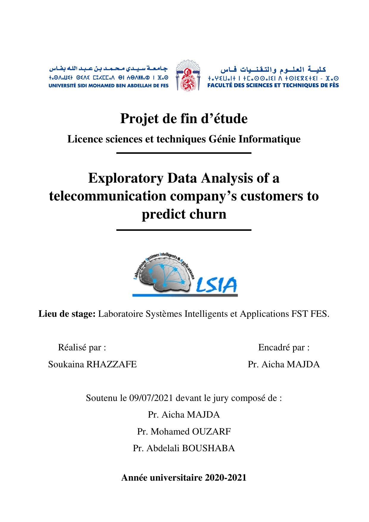 Exploratory Data Analysis of a telecommunication company’s customers to predict churn