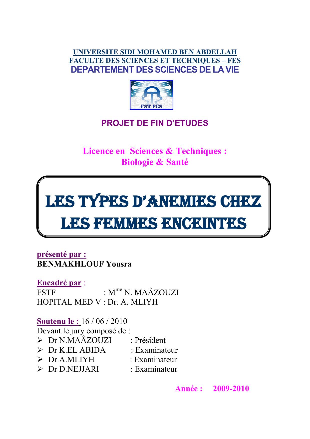 LES TYPES D’ANEMIES CHEZ LES FEMMES ENCEINTES