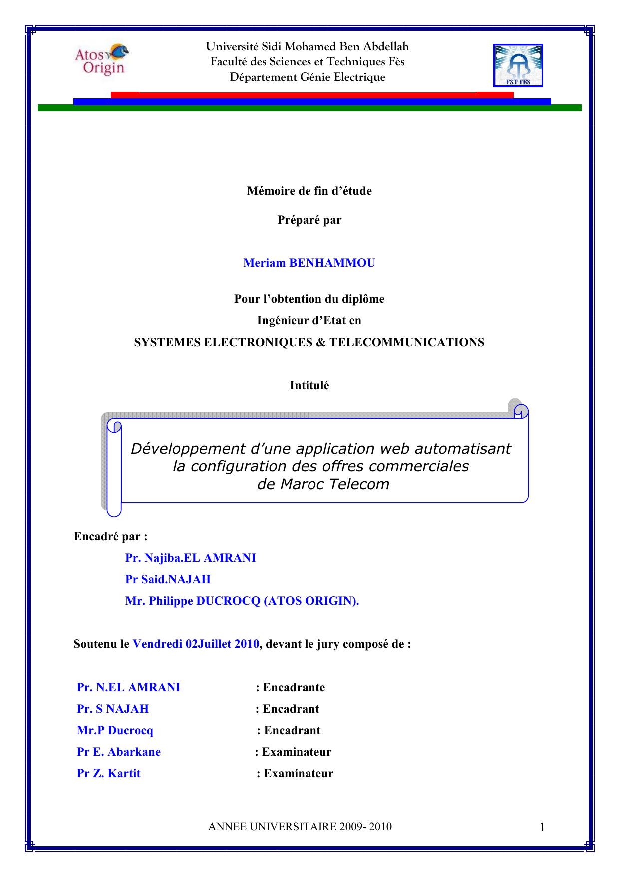 Développement d’une application web automatisant la configuration des offres commerciales de Maroc Telecom