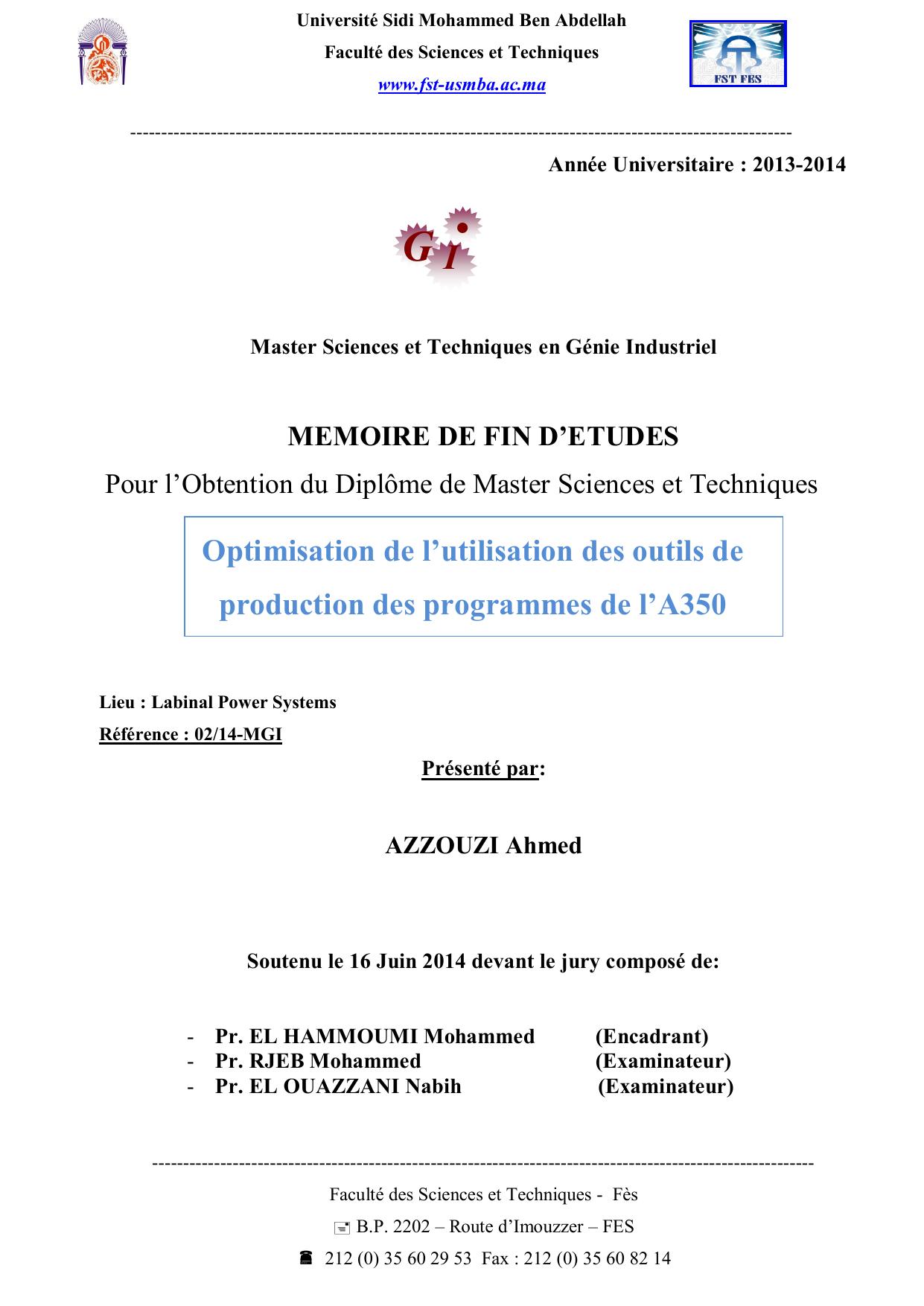 Optimisation de l’utilisation des outils de production des programmes de l'A350 3