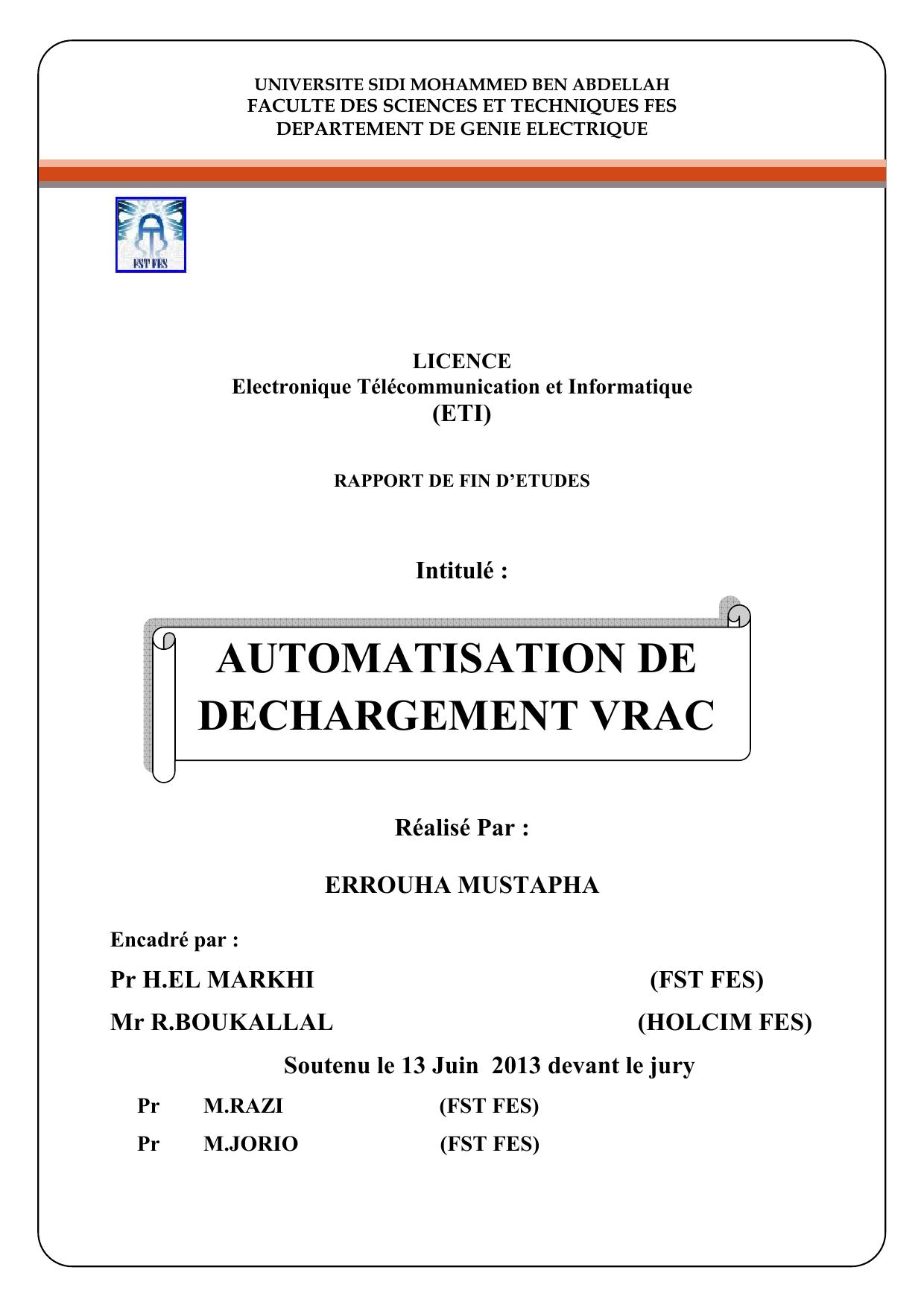 AUTOMATISATION DE DECHARGEMENT VRAC