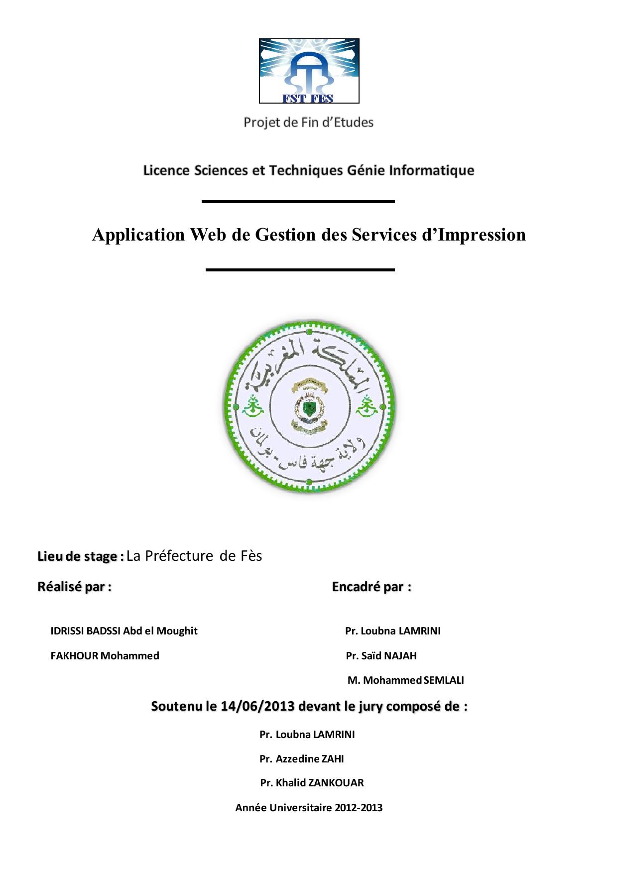 Application Web de Gestion des Services d’Impression