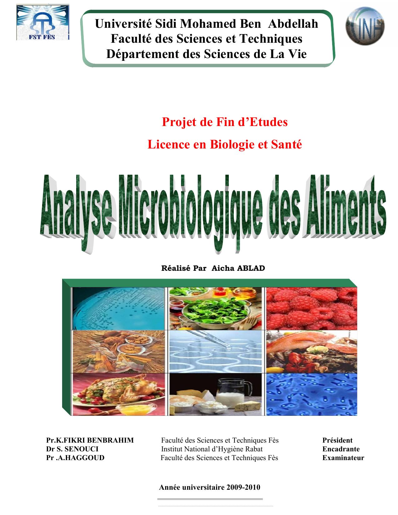 Analyse Microbiologique des Aliments Introduction