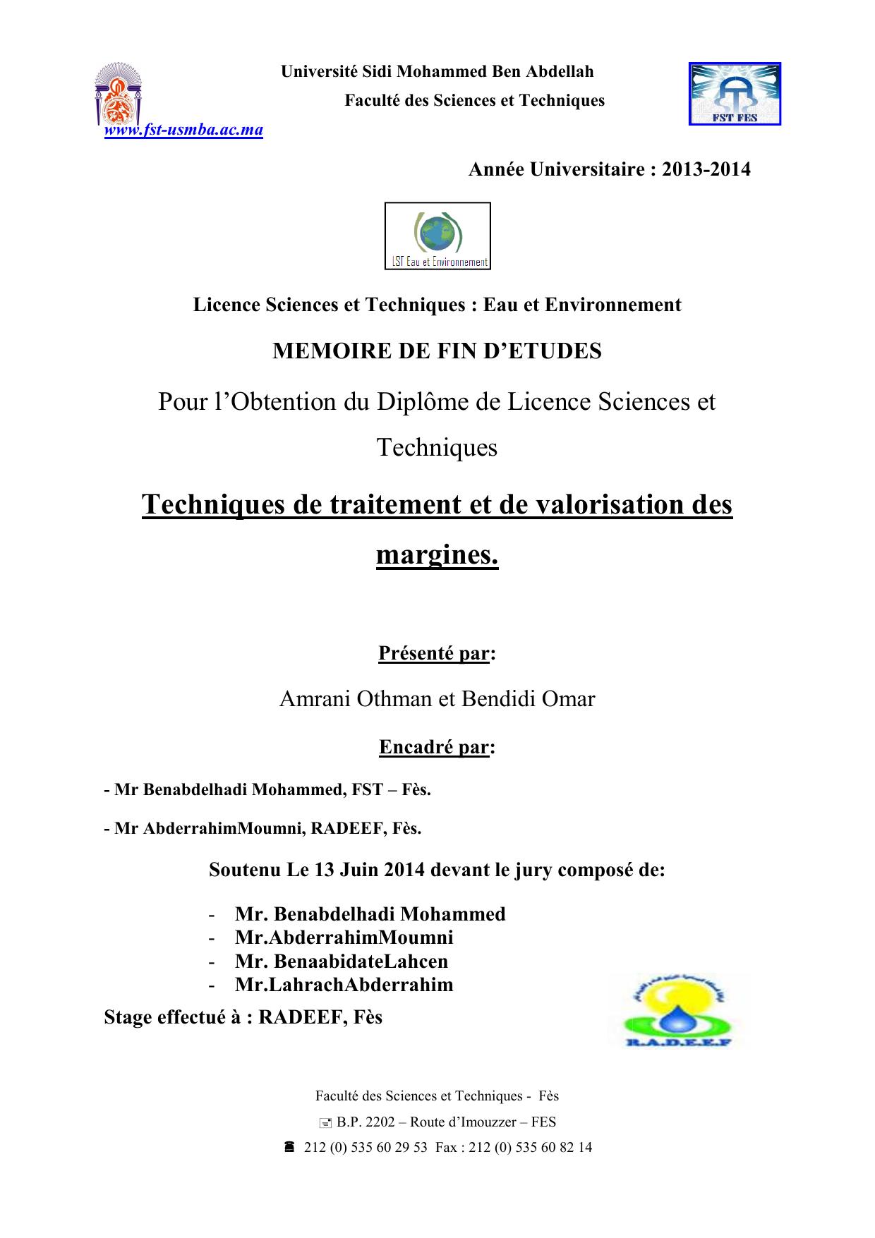 Techniques de traitement et de valorisation des margines