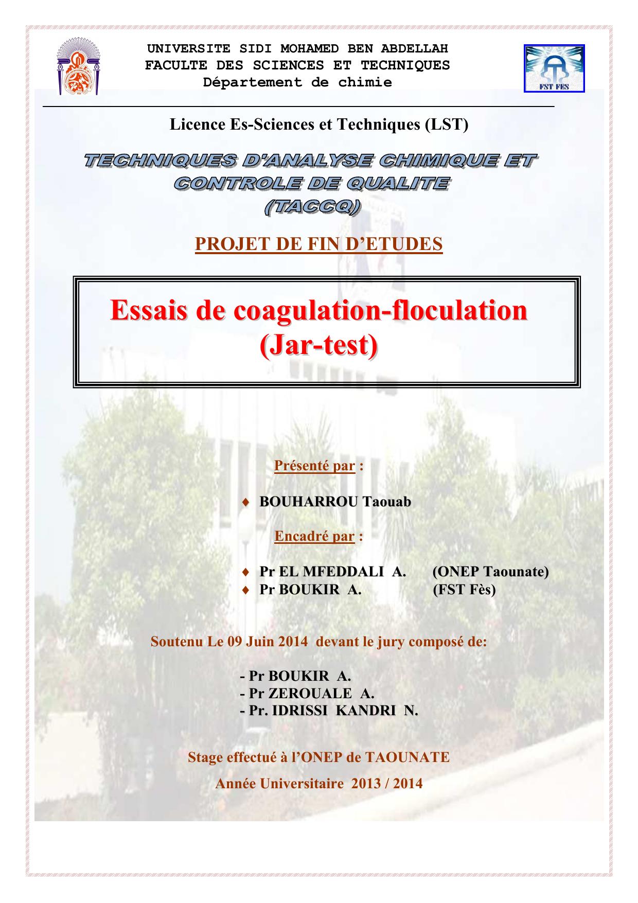 Essais de coagulation-floculation (Jar-test)